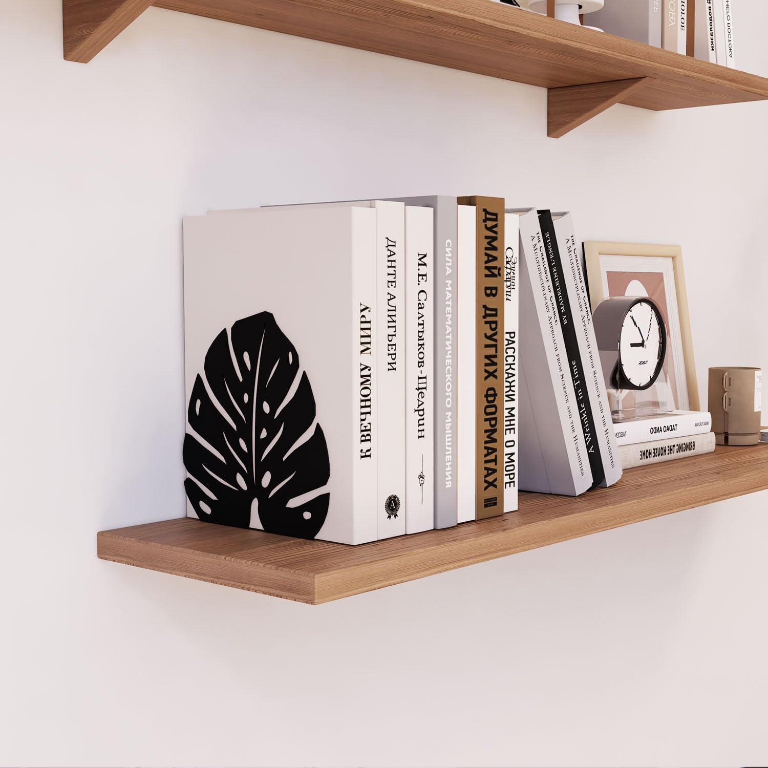Sturdy Metal Book Ends for Heavy Books / Black / Set of 2