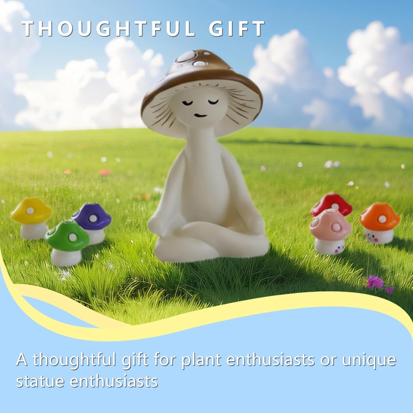 Meditating Mushroom Man Statue