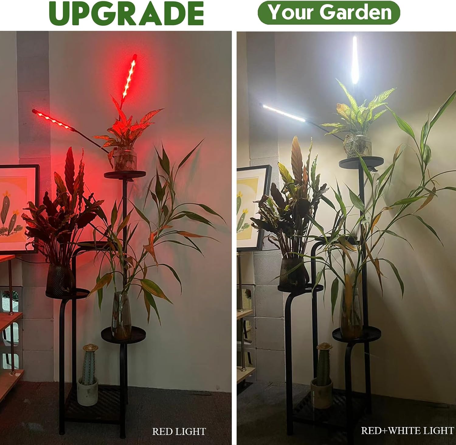 TOSKING Tall 5-Tier Metal Plant Stand with Grow Light for Indoor Corners | Black | Full-Spectrum Lighting | Adjustable