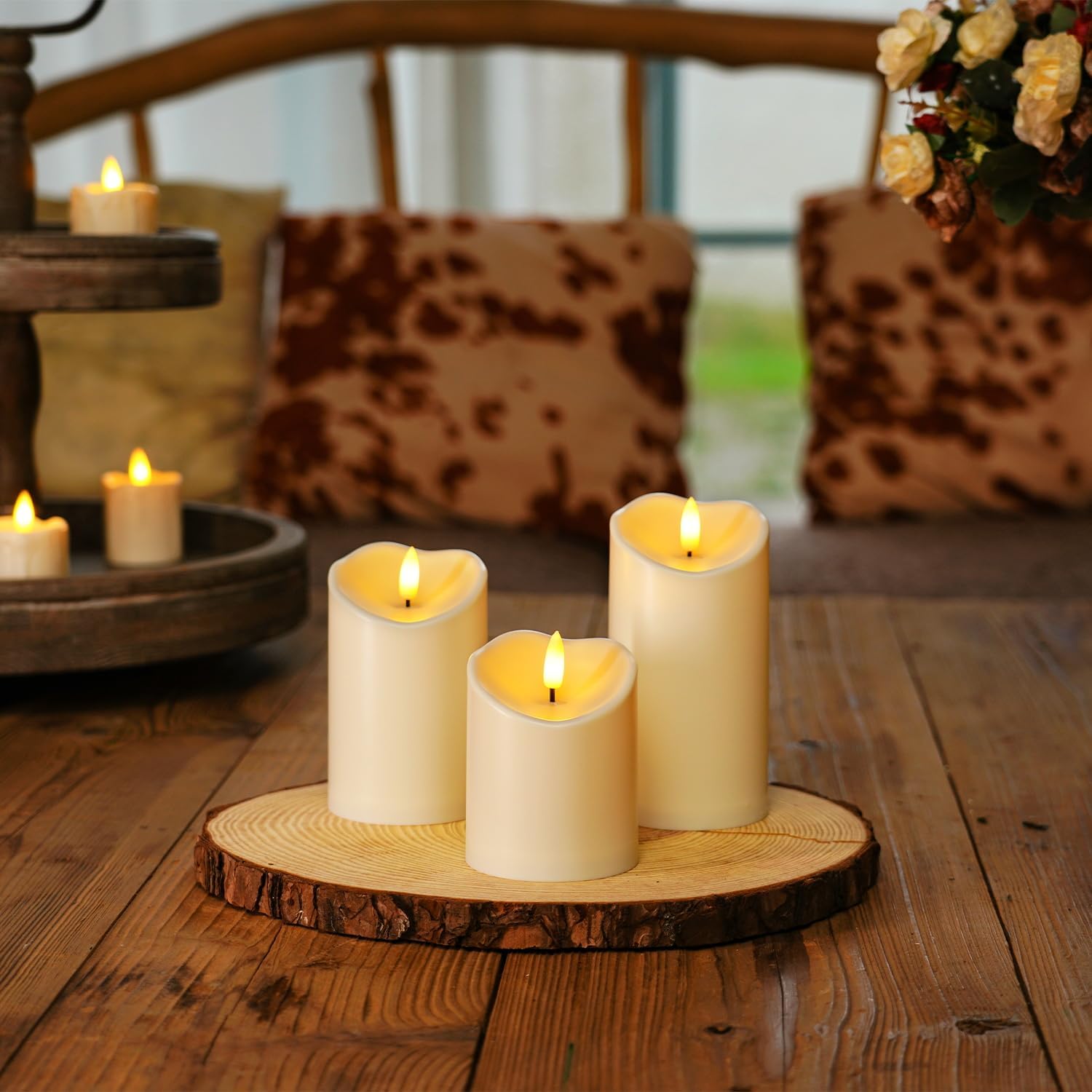 Homemory Rechargeable Flameless Candles, LED Candles, Battery Operated Candles with Remote and Timers, Outdoor