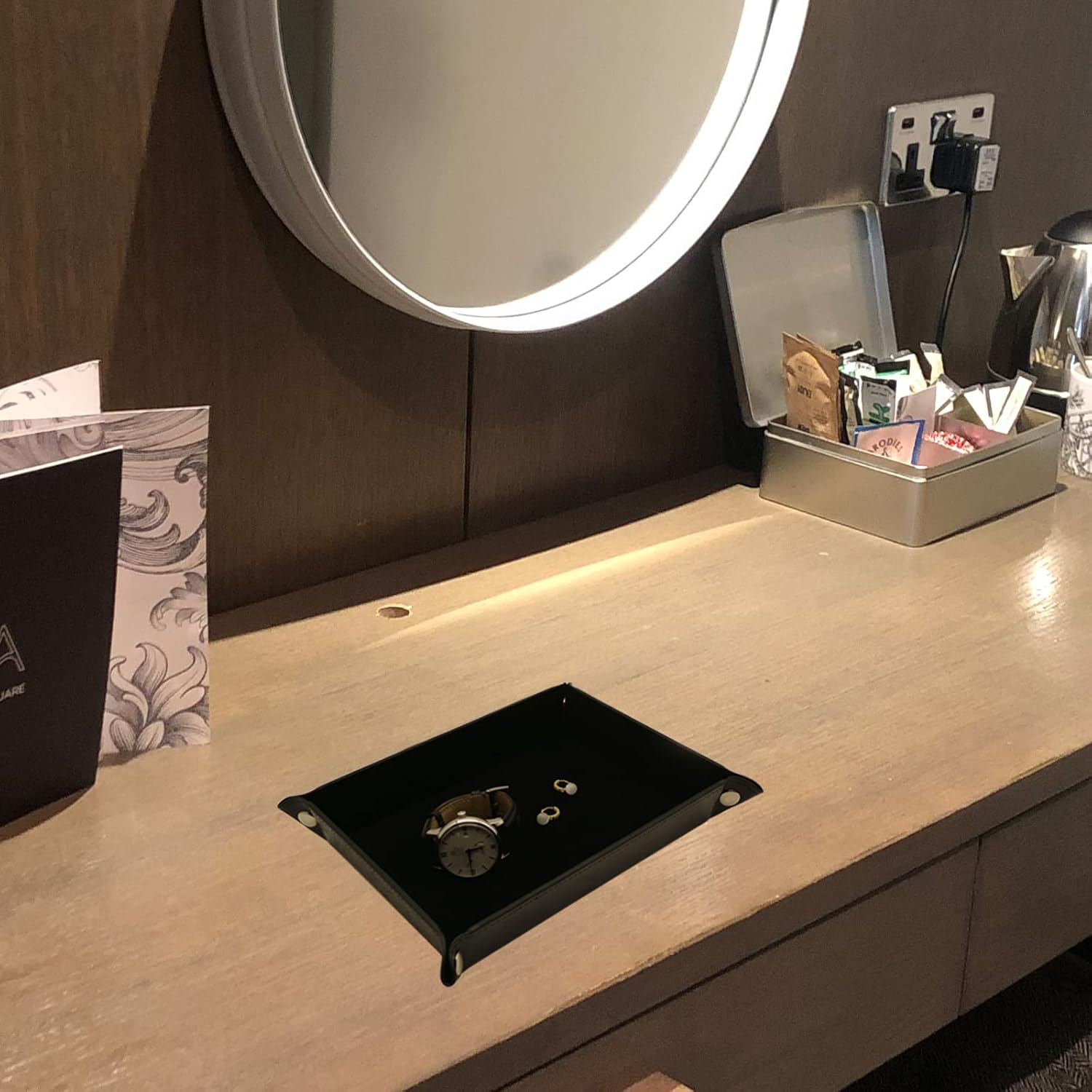 Valet Organizer / Catchall Tray for Jewelry / Black
