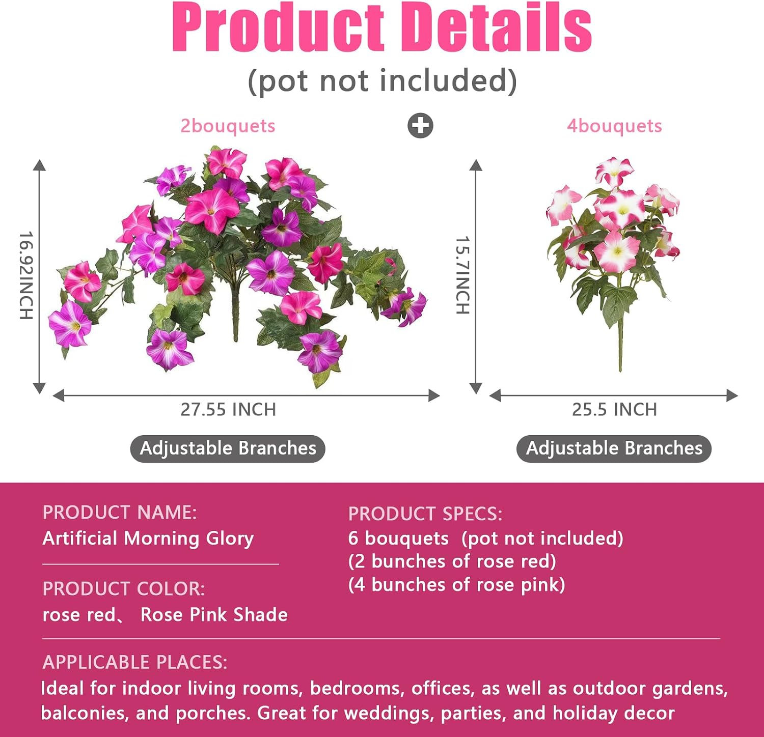 Artificial Flowers / UV Resistant fake Plants Flowers Bundles