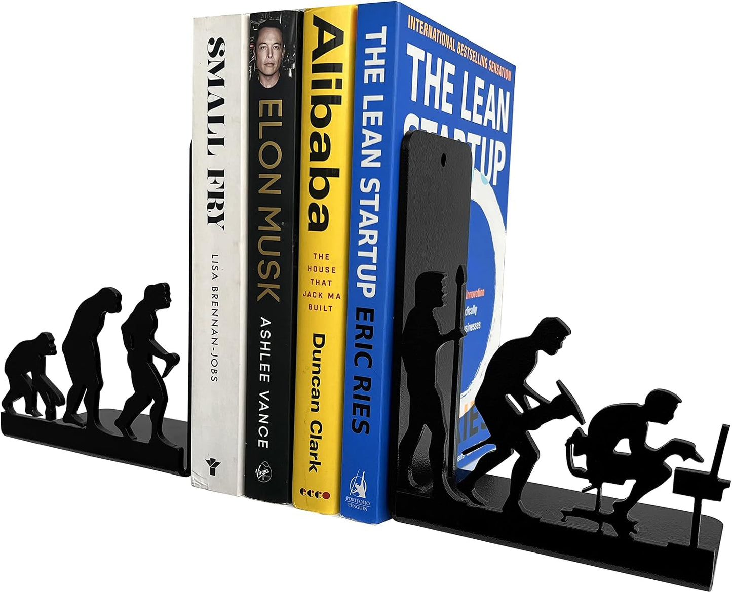 Human Evolution Decorative Metal Bookends for Heavy Books and Library