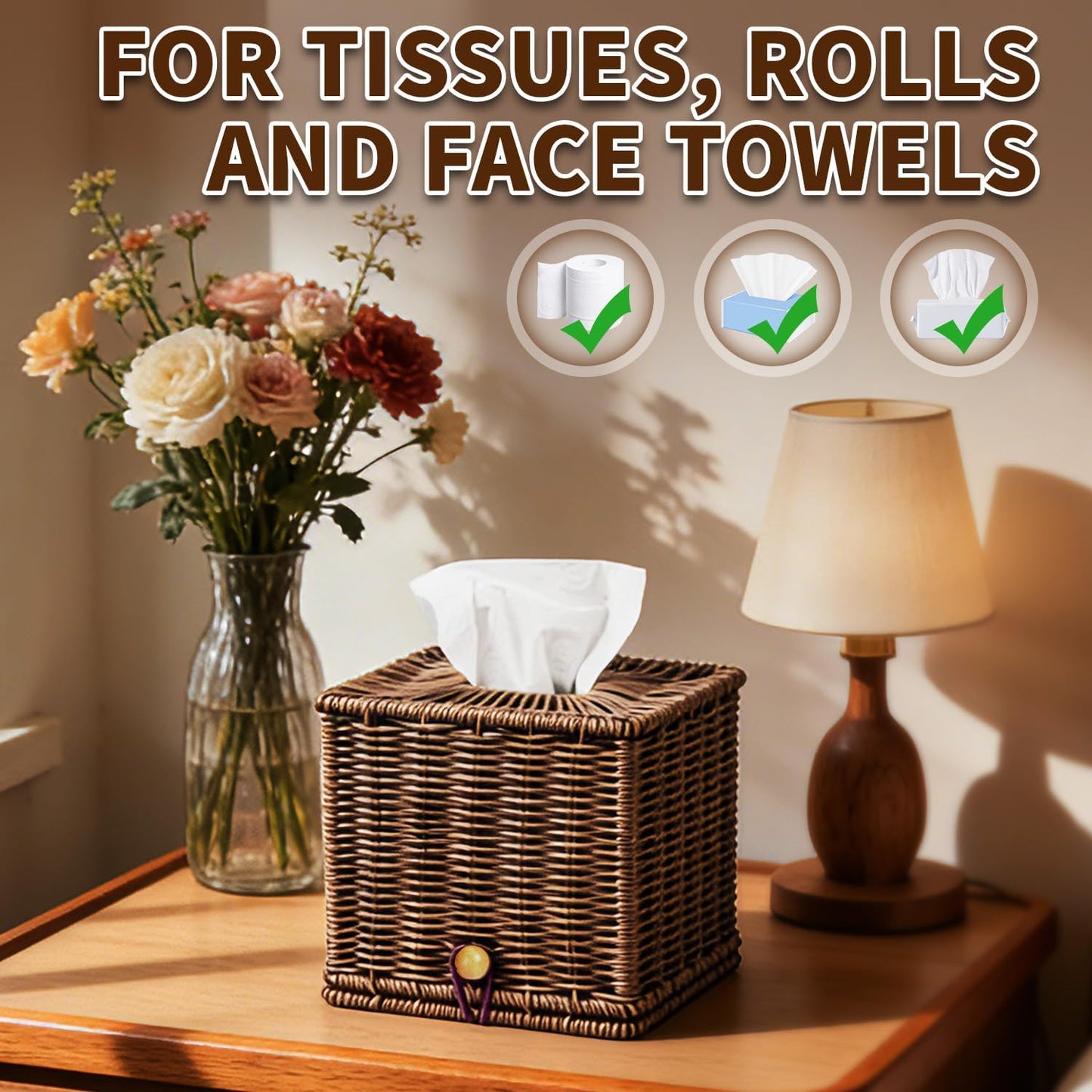 Woven Decorative Box Holders / Natural / Set of 2