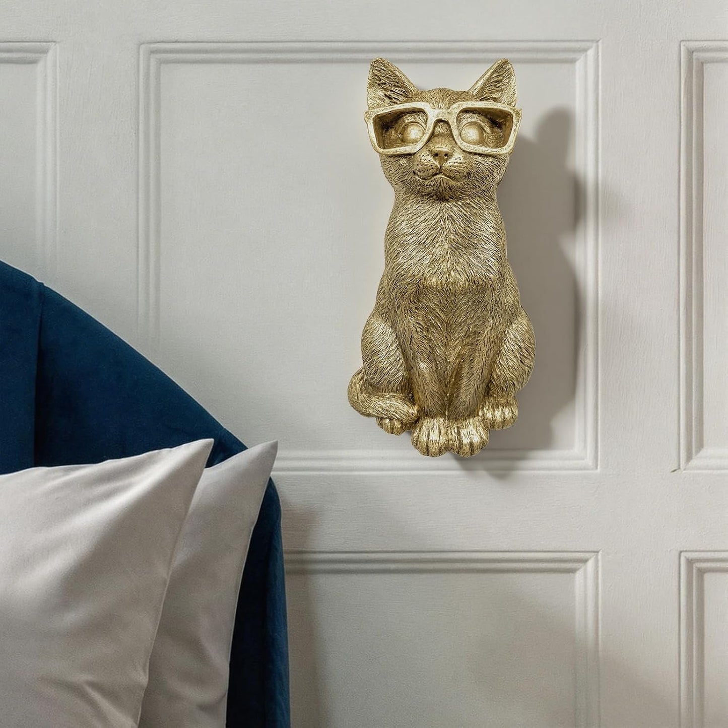 Wall Hanging Decoration / Copper / Cat / Gold