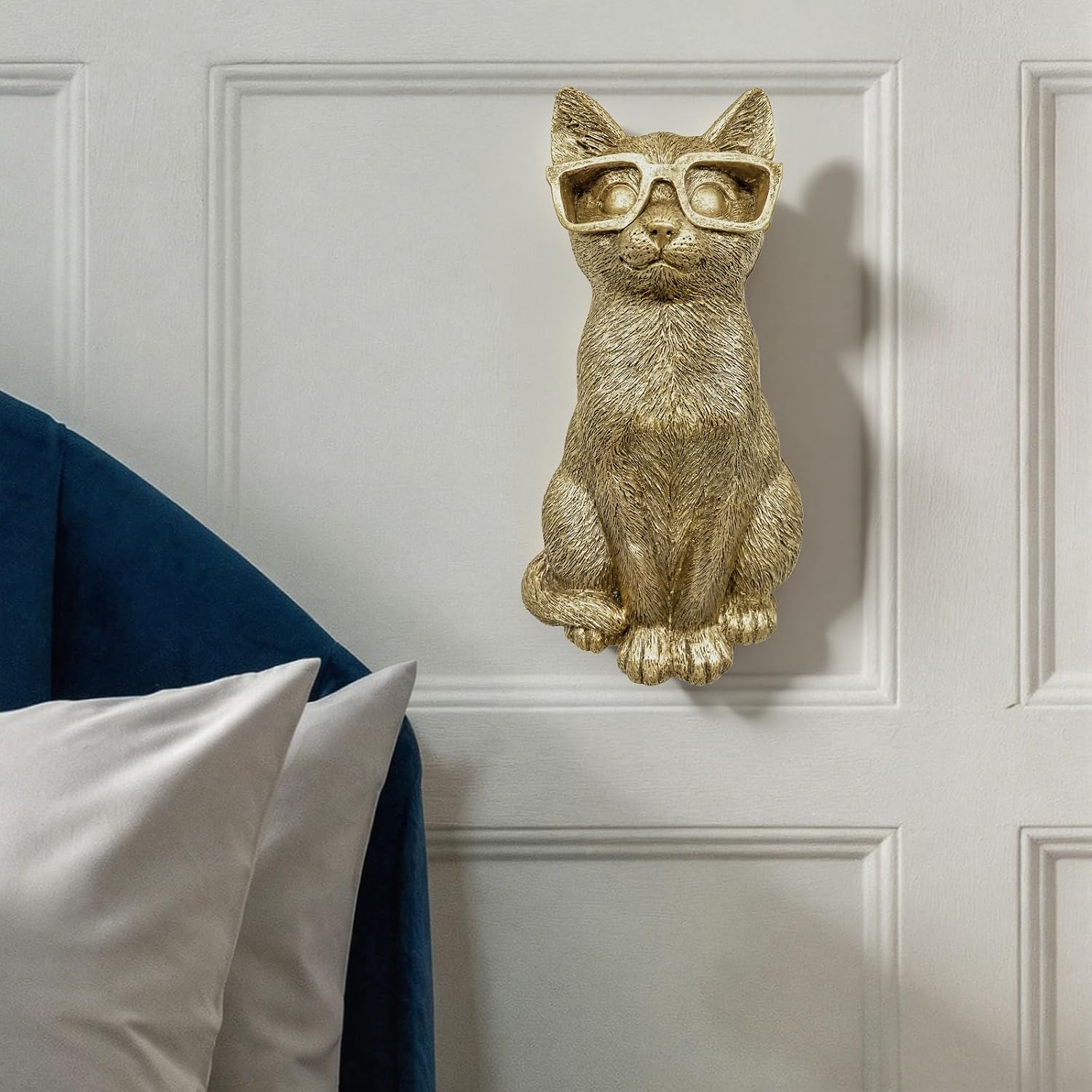 Wall Hanging Decoration / Copper / Cat / Gold