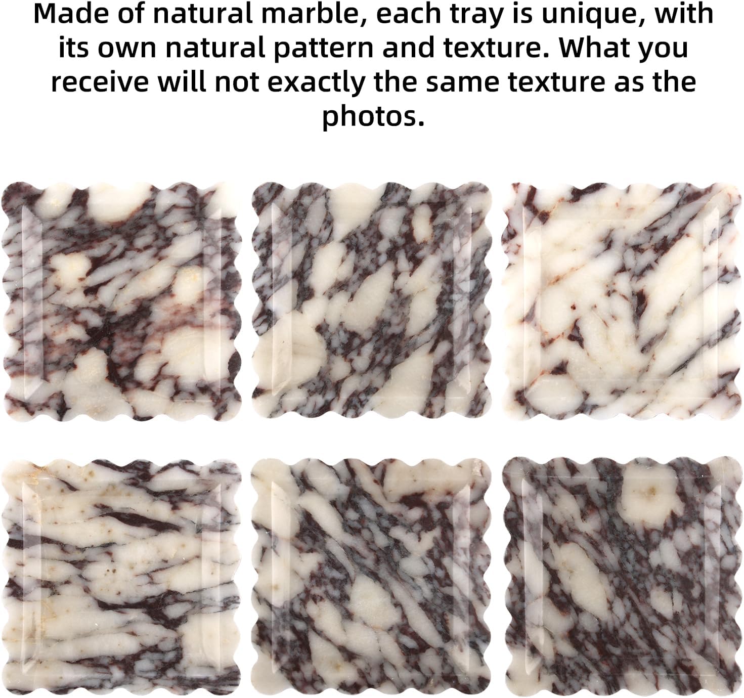 Square Marble Decorative Tray / Calacatta Viola / 8 x 8 x 0.8 / Natural