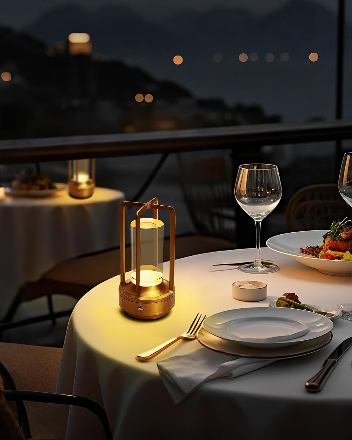 Set of 2 Cordless Table Lamps Rechargeable LED Desk Lamps Gold | Battery Operated Table Light with 3 Color Stepless