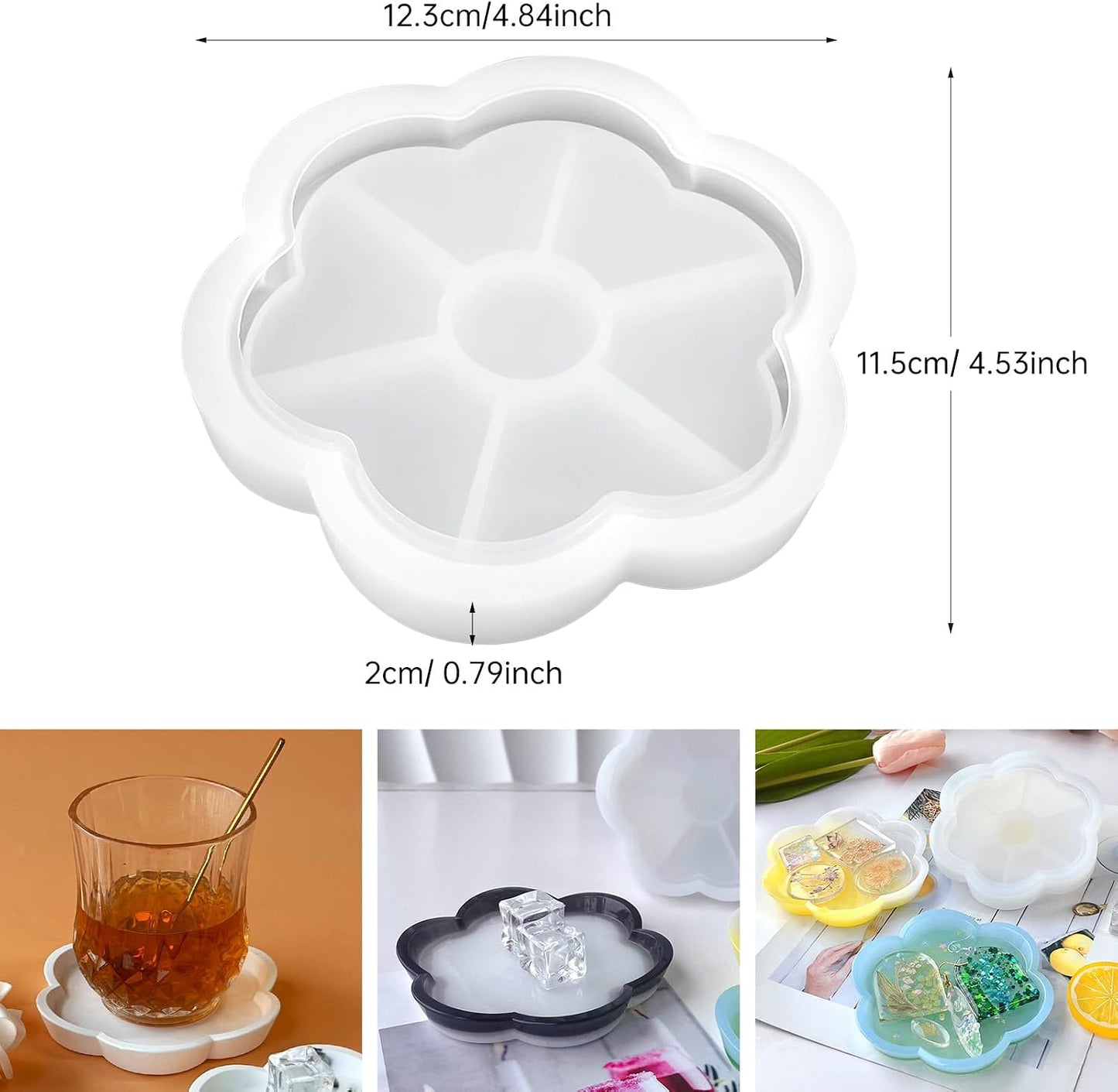 Resin Tray Molds / Flower / Set of 4