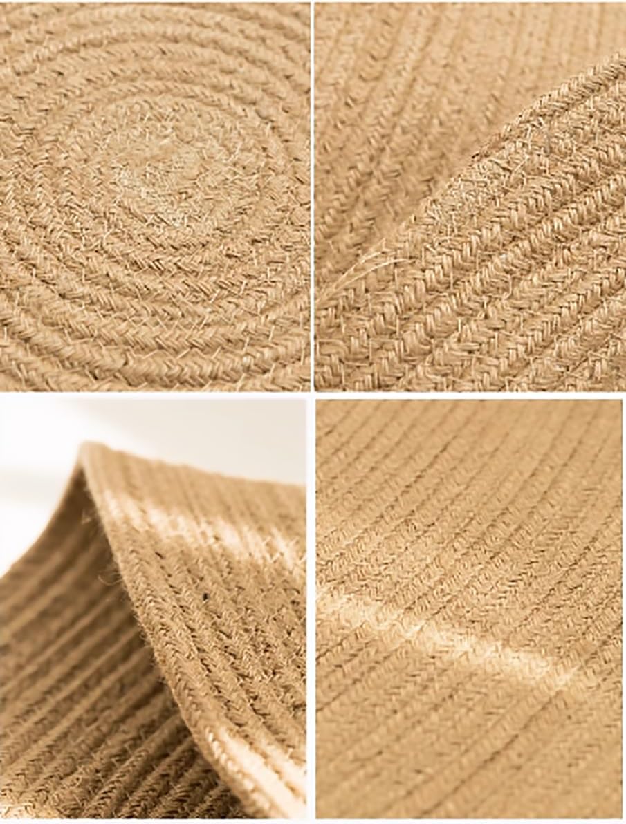 Jute Woven Oval Placemats Set of 6, Brown Plate Charger 12x16 inches Jute Heat Resistant Non-Slip Weave Place mats