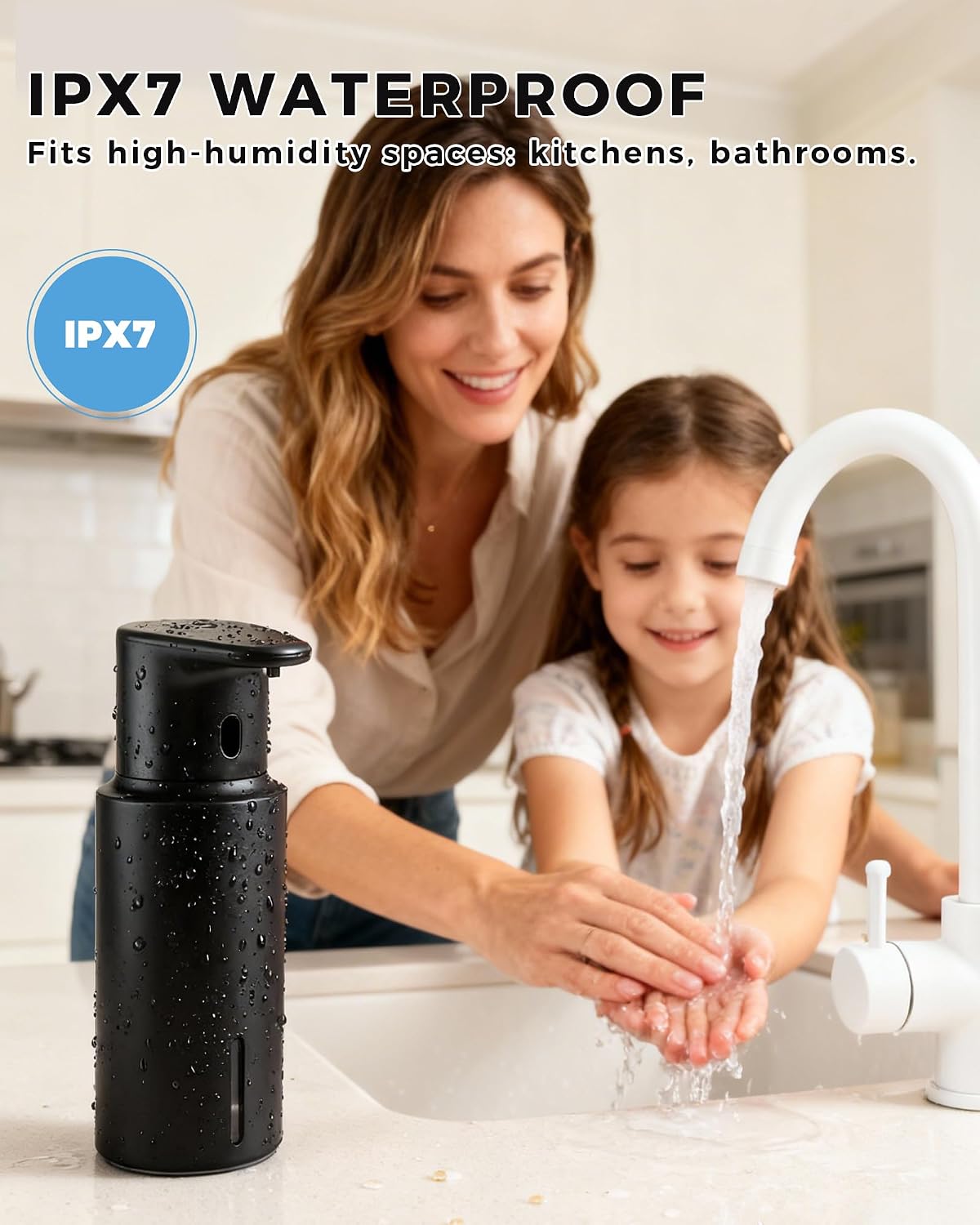 Automatic Liquid Soap Dispenser Touchless, 304 Stainless Steel Bottle Body | 16.2oz/480ml Rechargeable, 3 Adjustable
