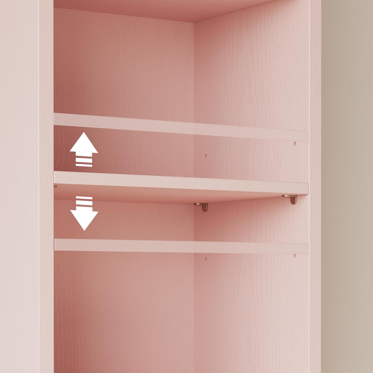 Floor Standing Display Storage Shelves in Tall / Pink / 71 Inch