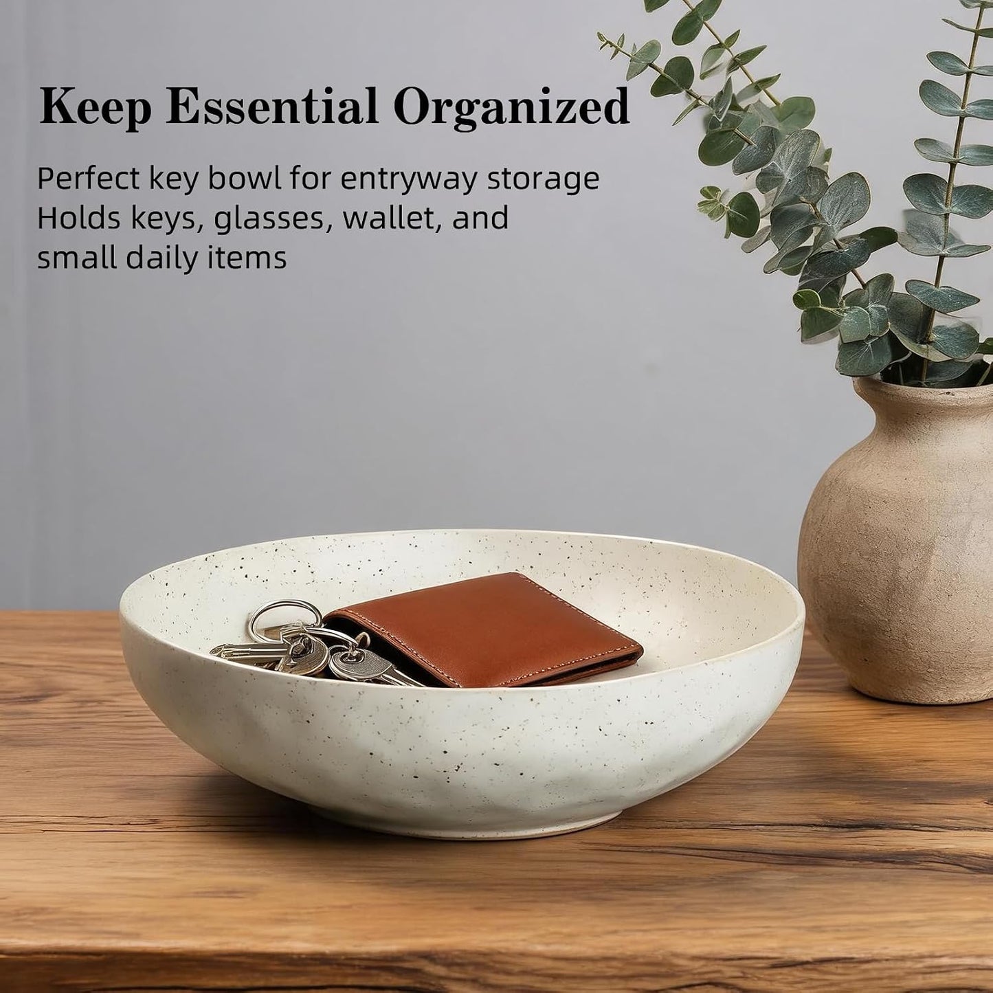 Matte Speckled Ceramic Key Bowl / Off-white