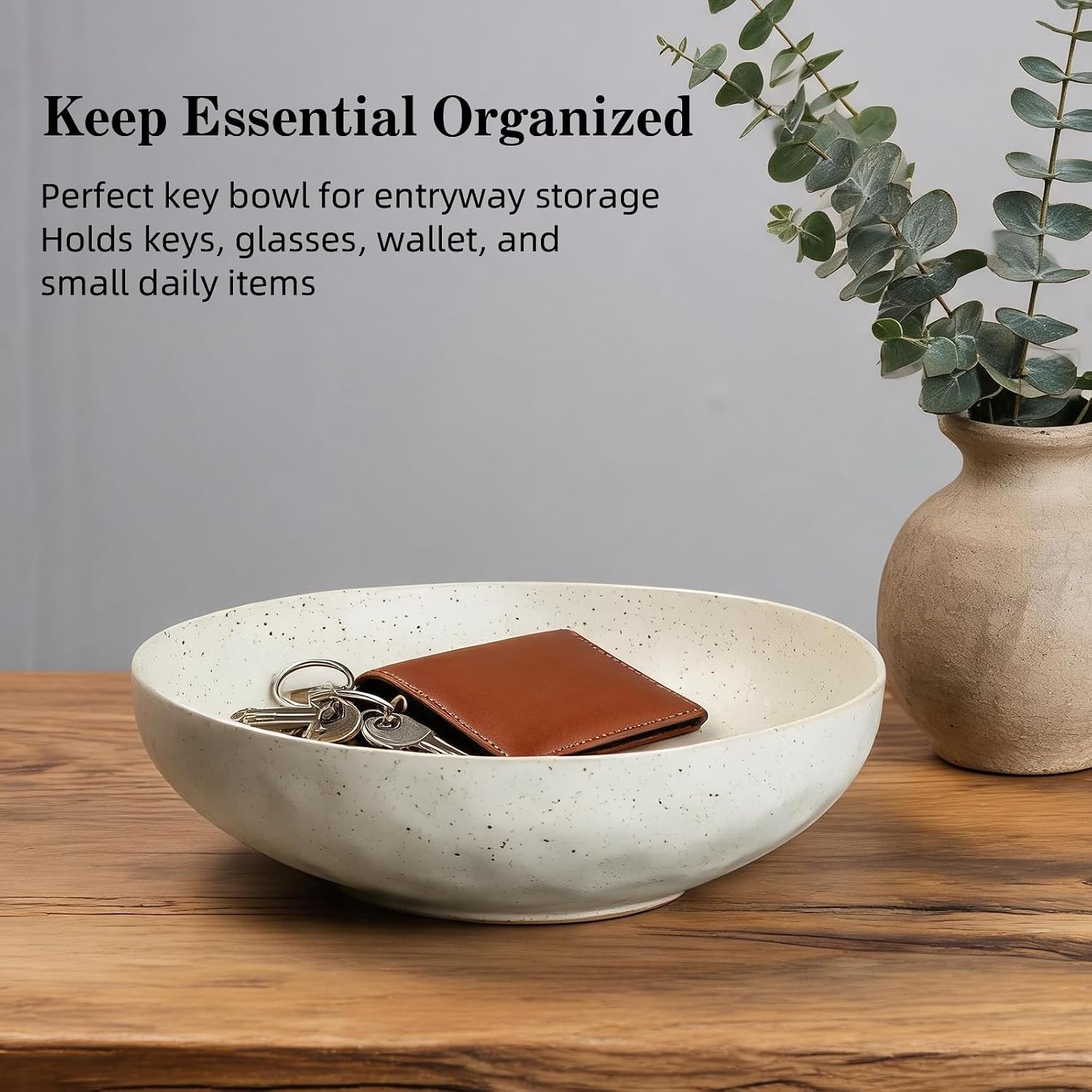 Matte Speckled Ceramic Key Bowl / Off-white