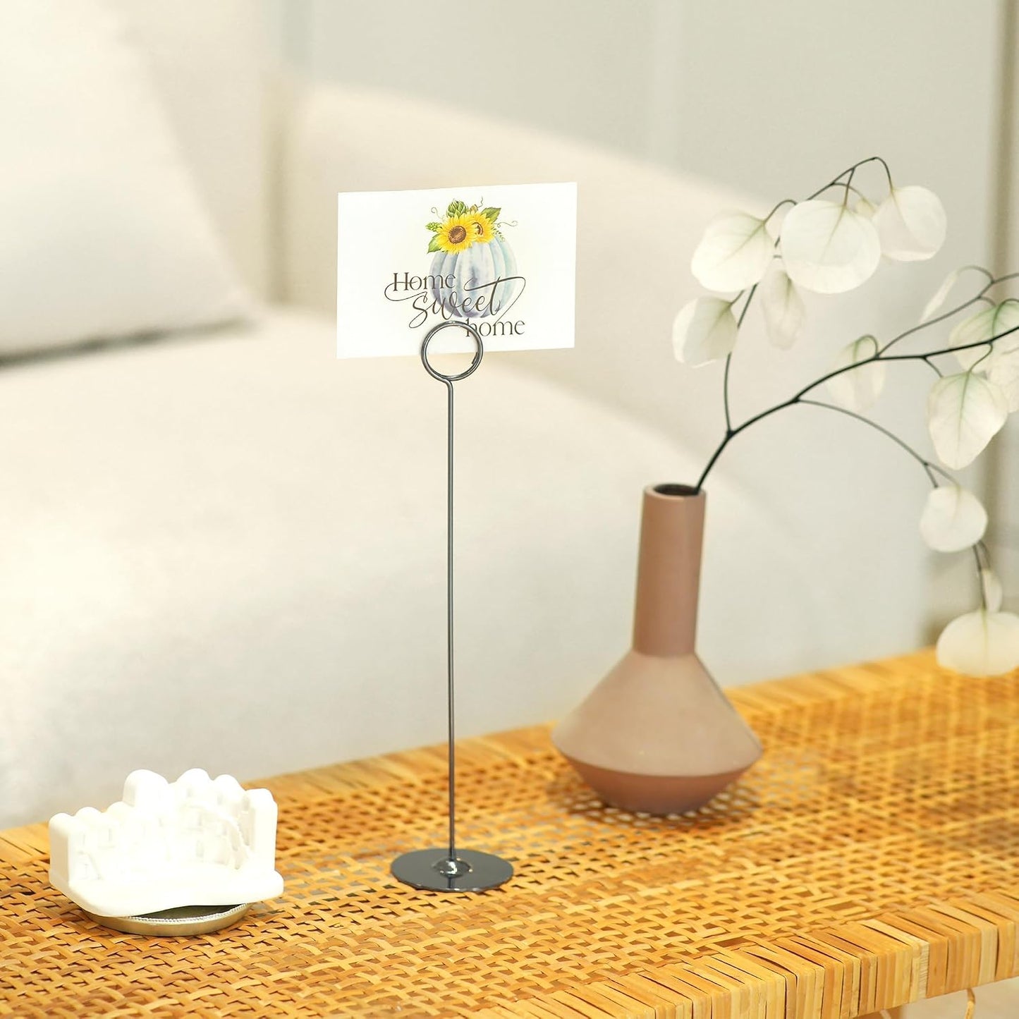 ERYTLLY 16PK Place Card Holders 12 Inch Table Number Holders Table Card Holders Steel Card Holders for
