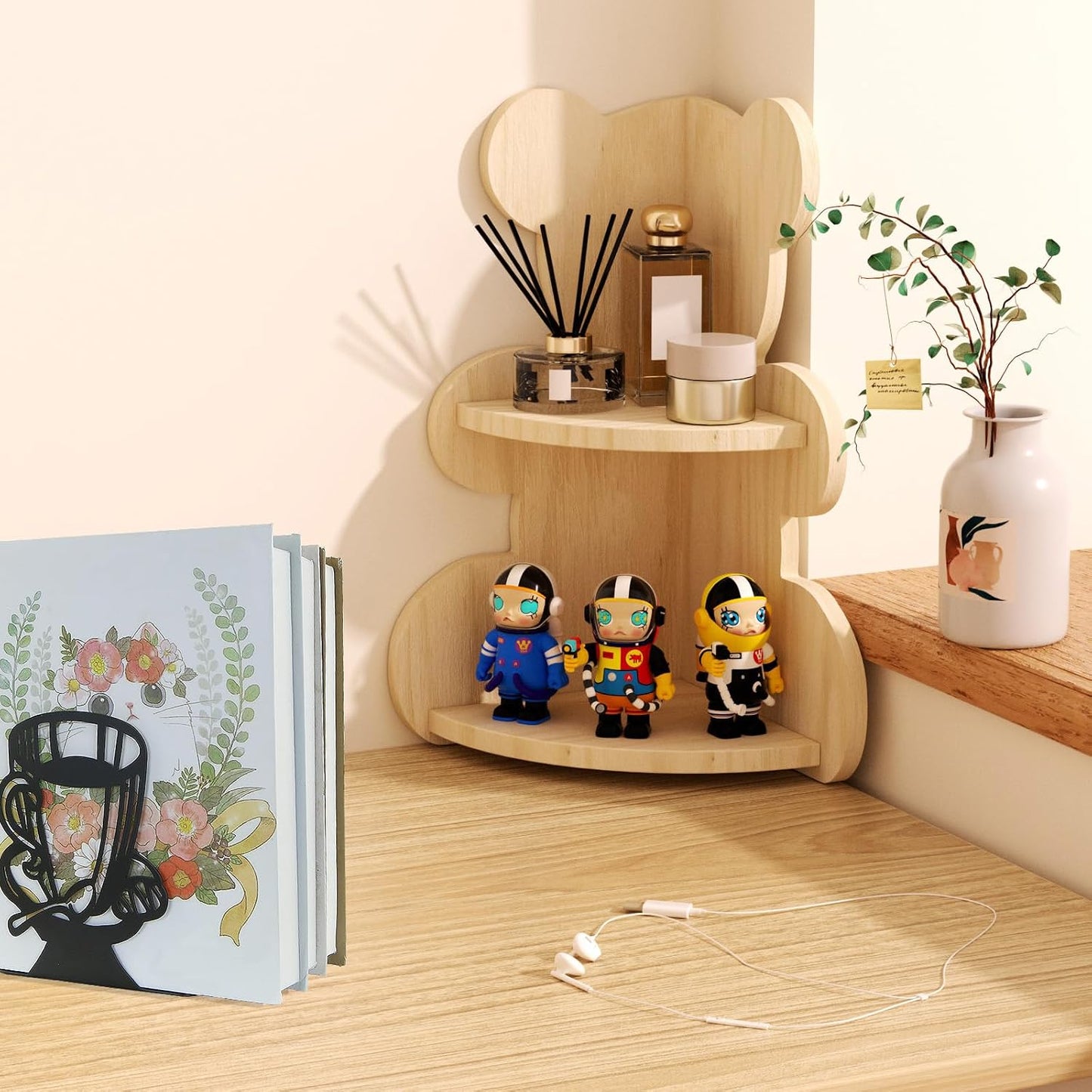 Creative Coffee Pattern Bookends Metal Book Ends Shelves Organizer Book Stands Journal Book / Black