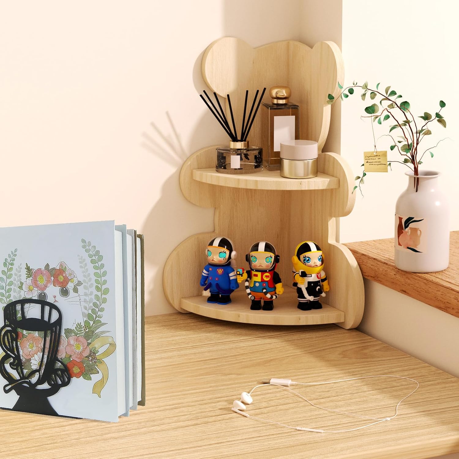 Creative Coffee Pattern Bookends Metal Book Ends Shelves Organizer Book Stands Journal Book / Black