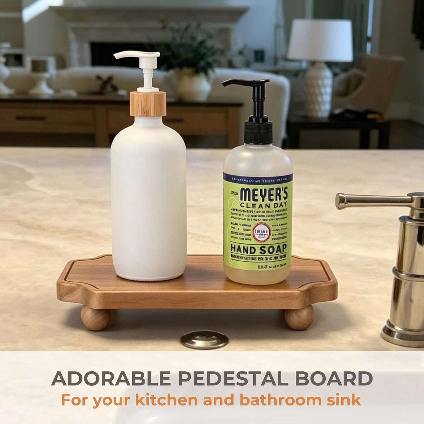 Wooden Tray / Farmhouse Wood Riser Pedestal Stand / 13 x 8