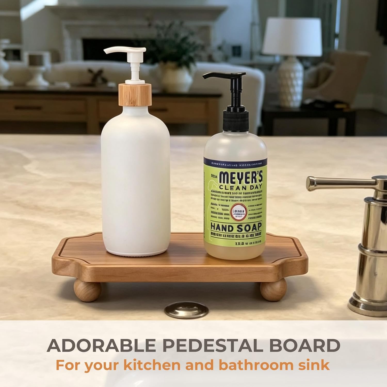 Wooden Tray / Farmhouse Wood Riser Pedestal Stand / 13 x 8
