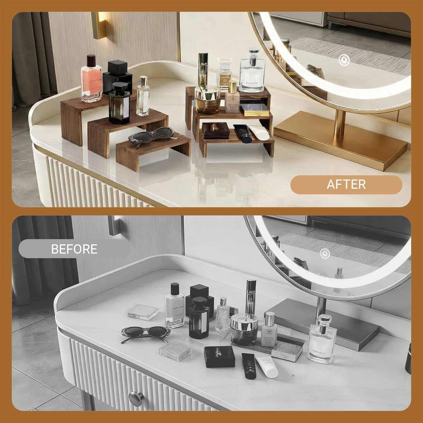 Tiered Display Stand for Food / Carbonized / Set of 2
