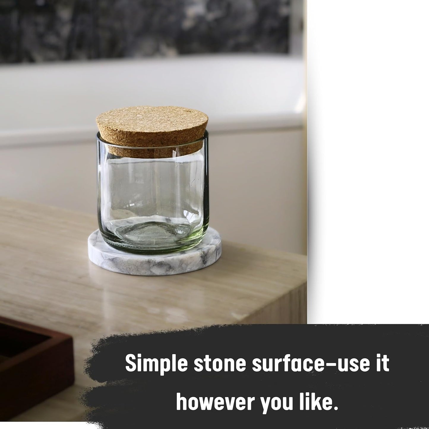 Round Marble Dish Tray- Grey Marble / Natural