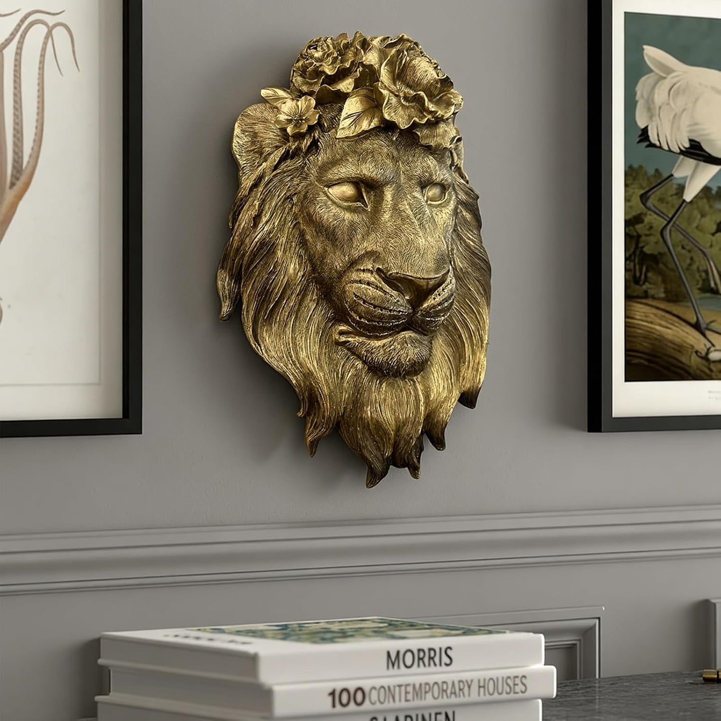 Wall Hanging Decoration / Copper / Lion / Gold