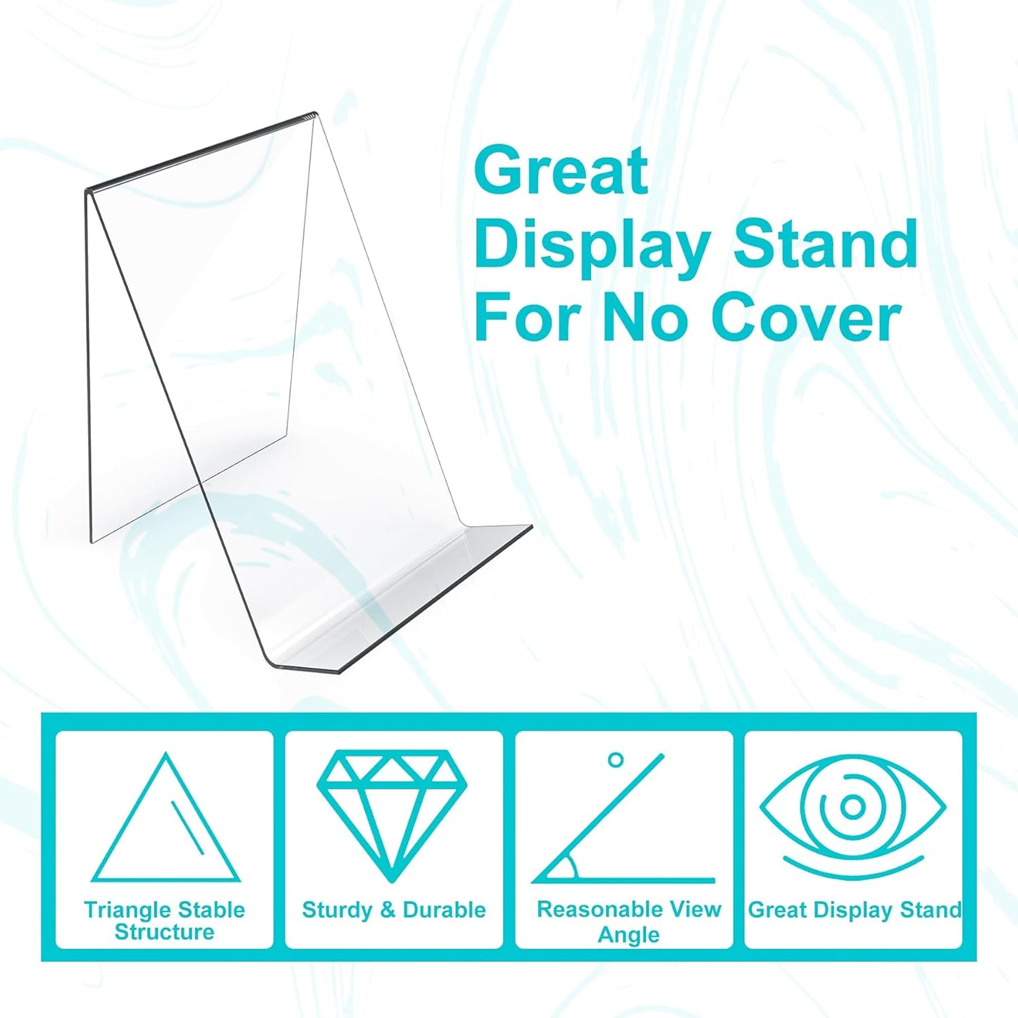 Acrylic Book Stand Without Ledge / Transparent / 4PC / 6 Inch