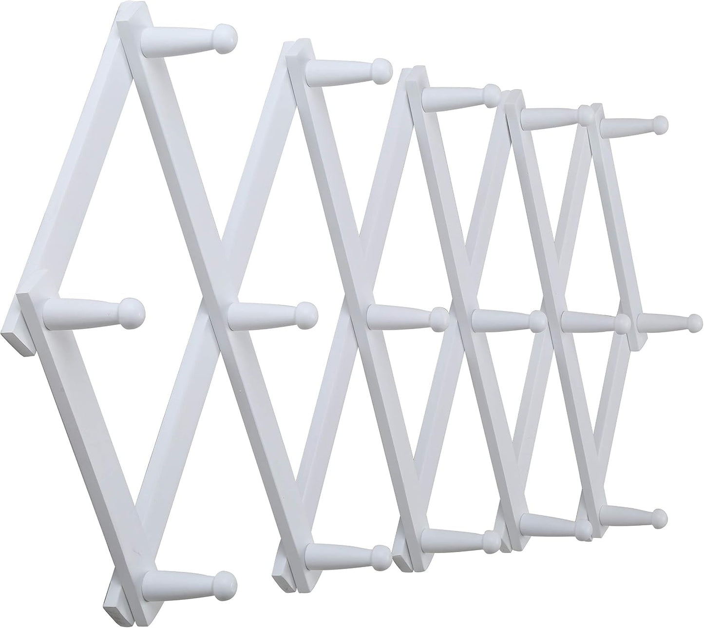 WEBI Accordion Wall Hanger,Expandable Wooden Coat Rack Wall Mounted,Accordion Hat Rack for Wall Rack for Hats,Caps,16