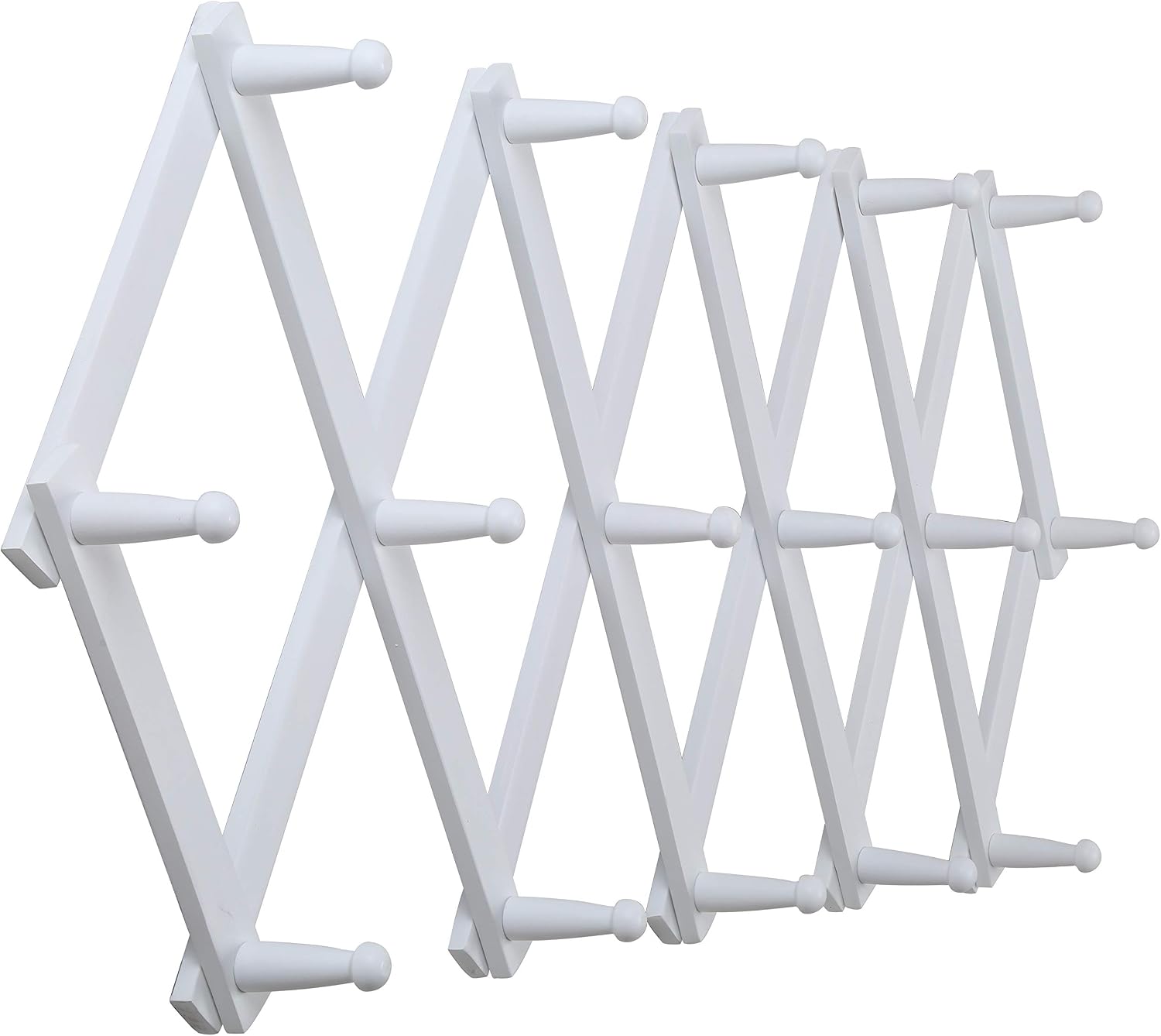WEBI Accordion Wall Hanger,Expandable Wooden Coat Rack Wall Mounted,Accordion Hat Rack for Wall Rack for Hats,Caps,16