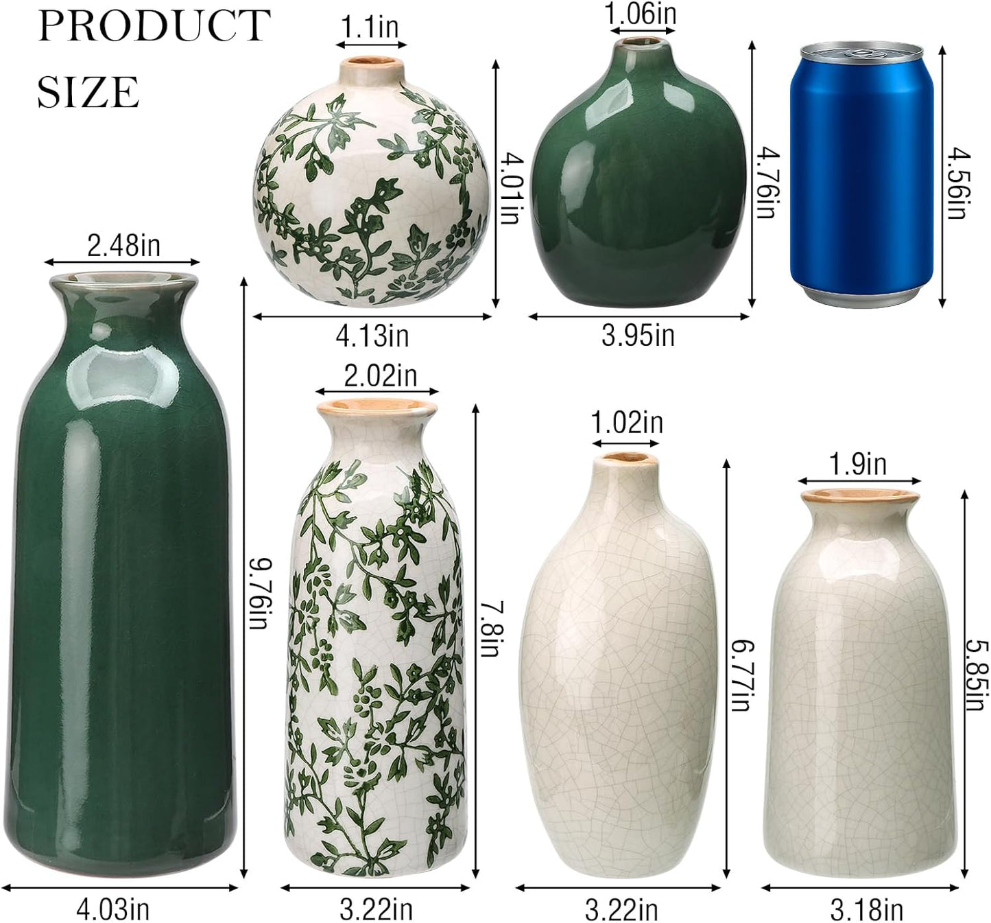 Ceramic Vase / Vintage Vase / Set of 6