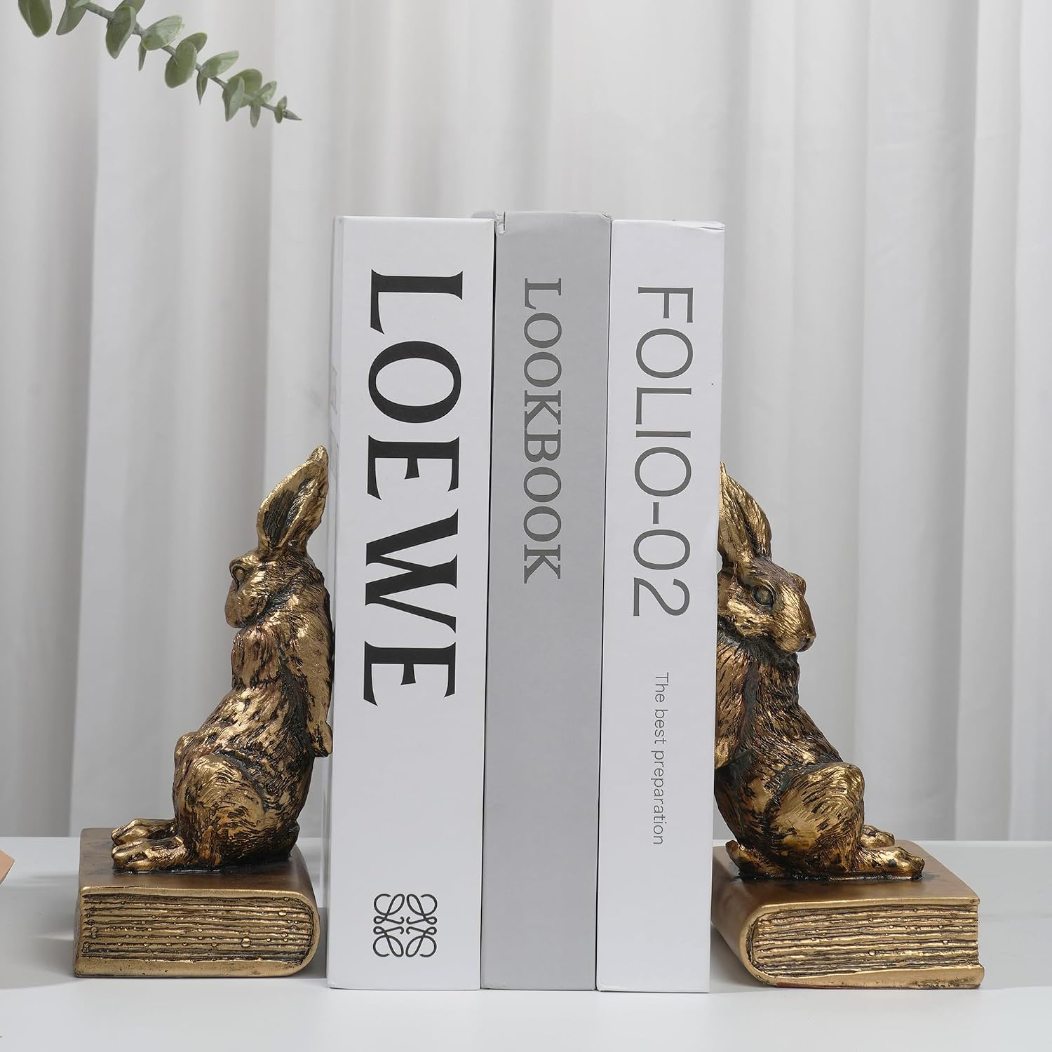 Book Ends / Decorative Bookends / Antique Gold