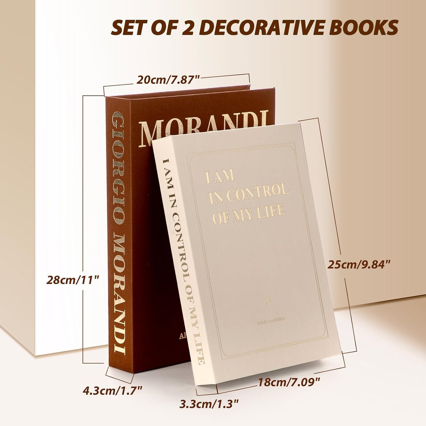 Modern Faux Decor Book for Decoration / Brown-beige