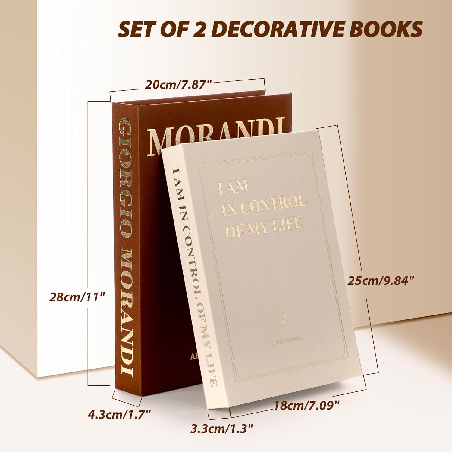 Modern Faux Decor Book for Decoration / Brown-beige