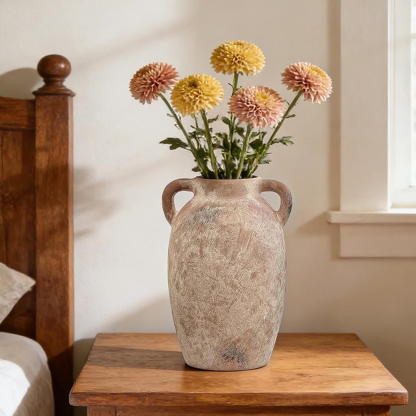 Ceramic Vase-Boho Decorative Vase / Brown