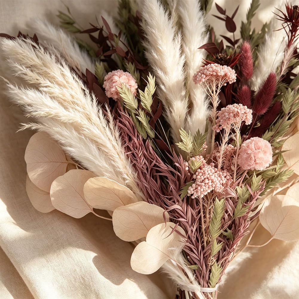Boho Dried Flowers / Blush Pink Pampas Grass Bouquet