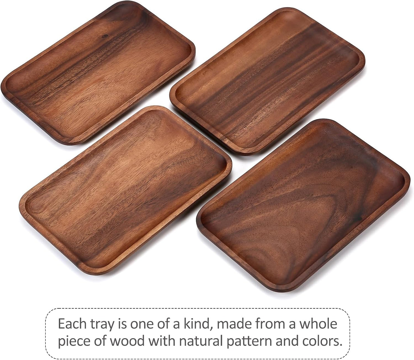 Serving Wood Valet Tray for Men Women / Set of 2