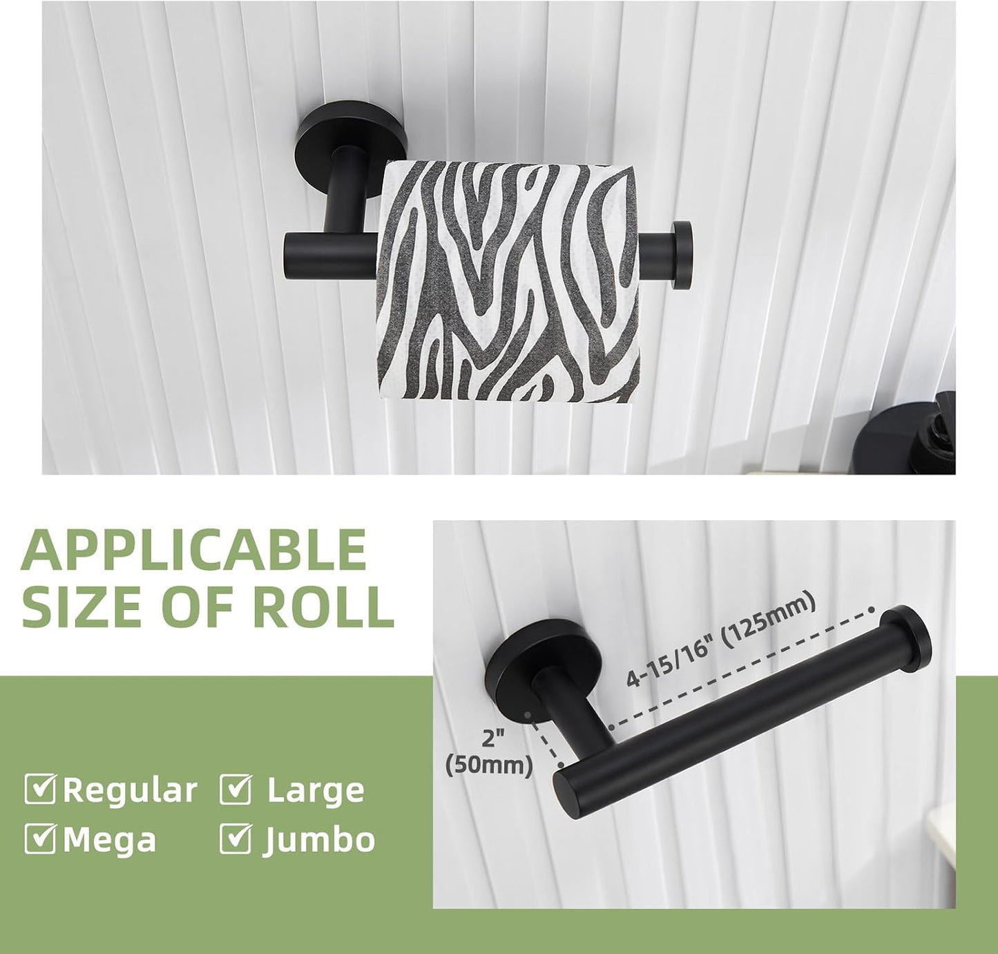 Angle Simple Bathroom Hardware Set Matte Black, Bathroom Accessories 4 Pcs | SUS304 Stainless Steel, Bath Fixture Set
