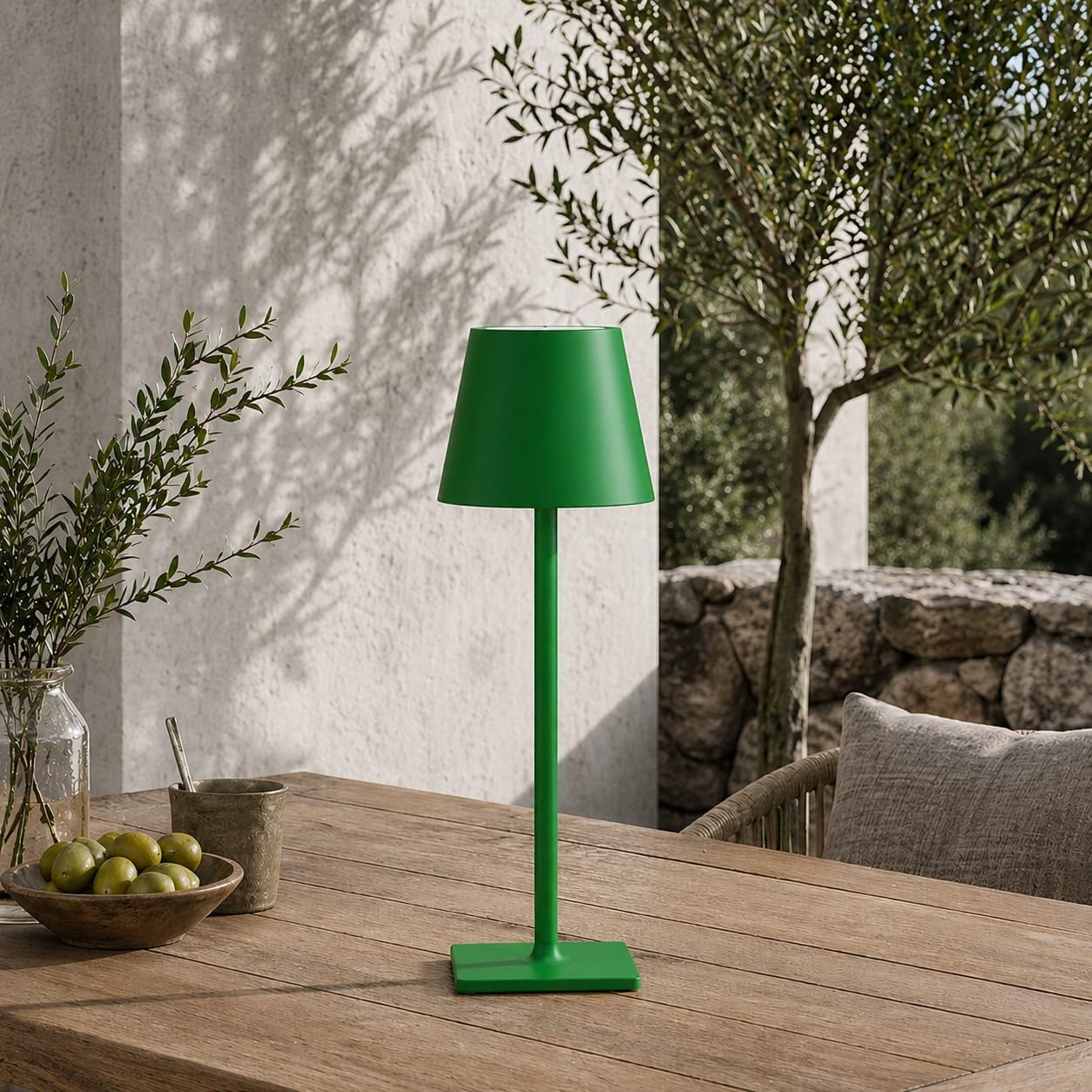 Yogaret Green Cordless Table Lamps, 6000mAh Rechargeable Battery, 2 Pack | Portable table lights set of 2 wireless