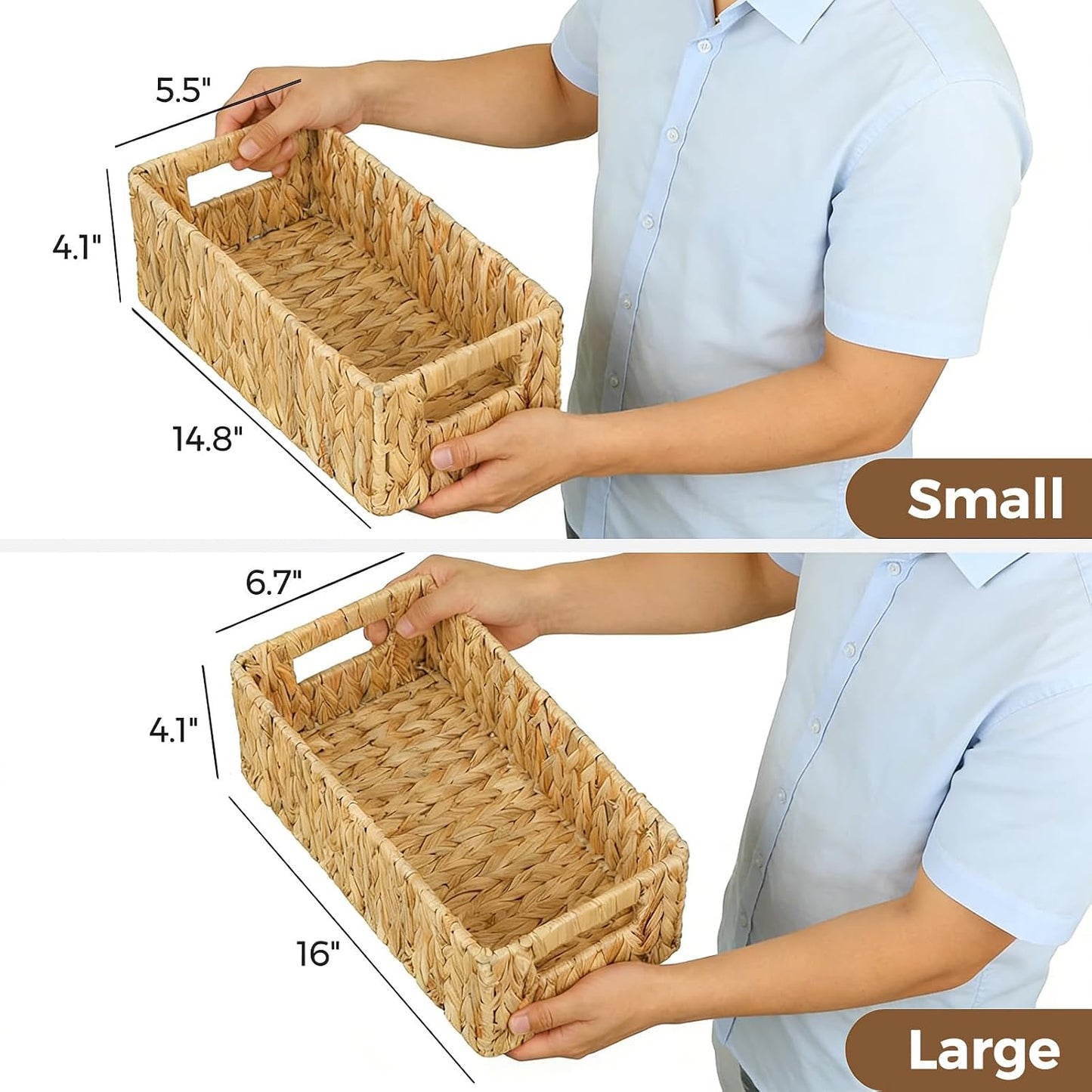 Wicker Small Basket Woven Long