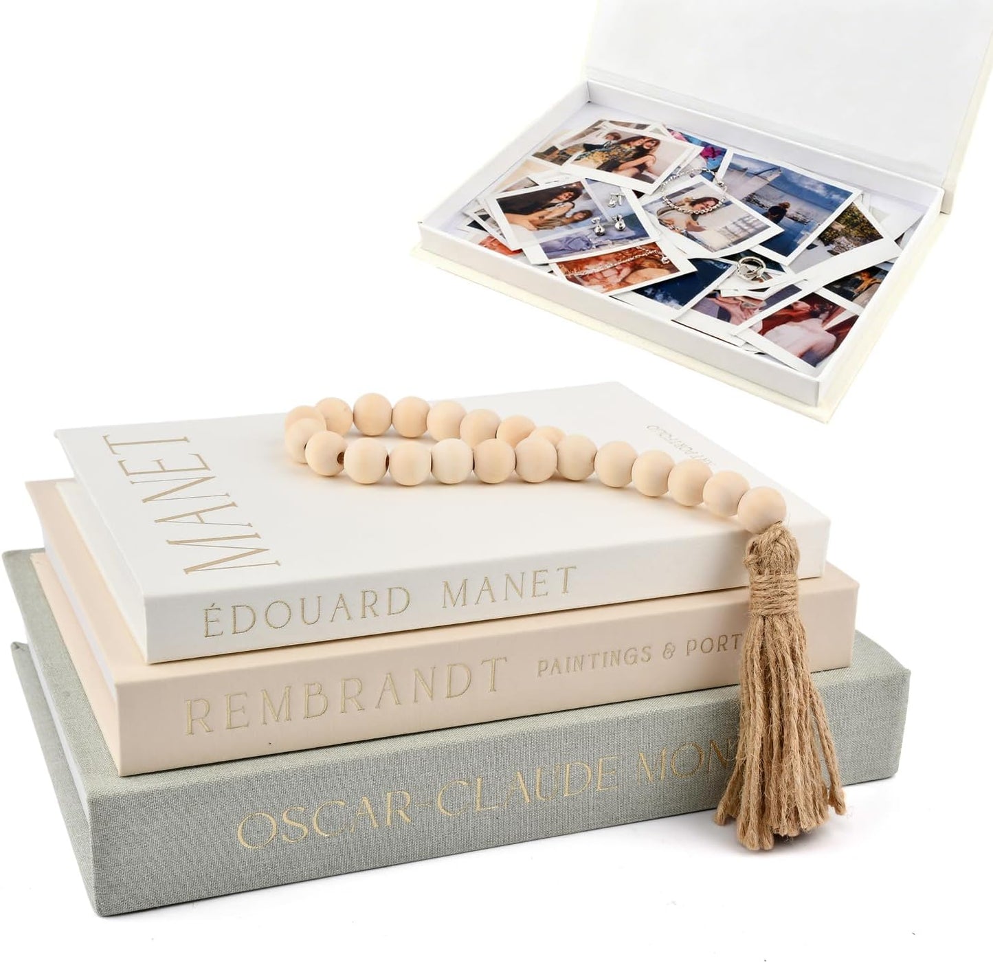 Linen Faux Book Decor Storage Boxes / Set of 3