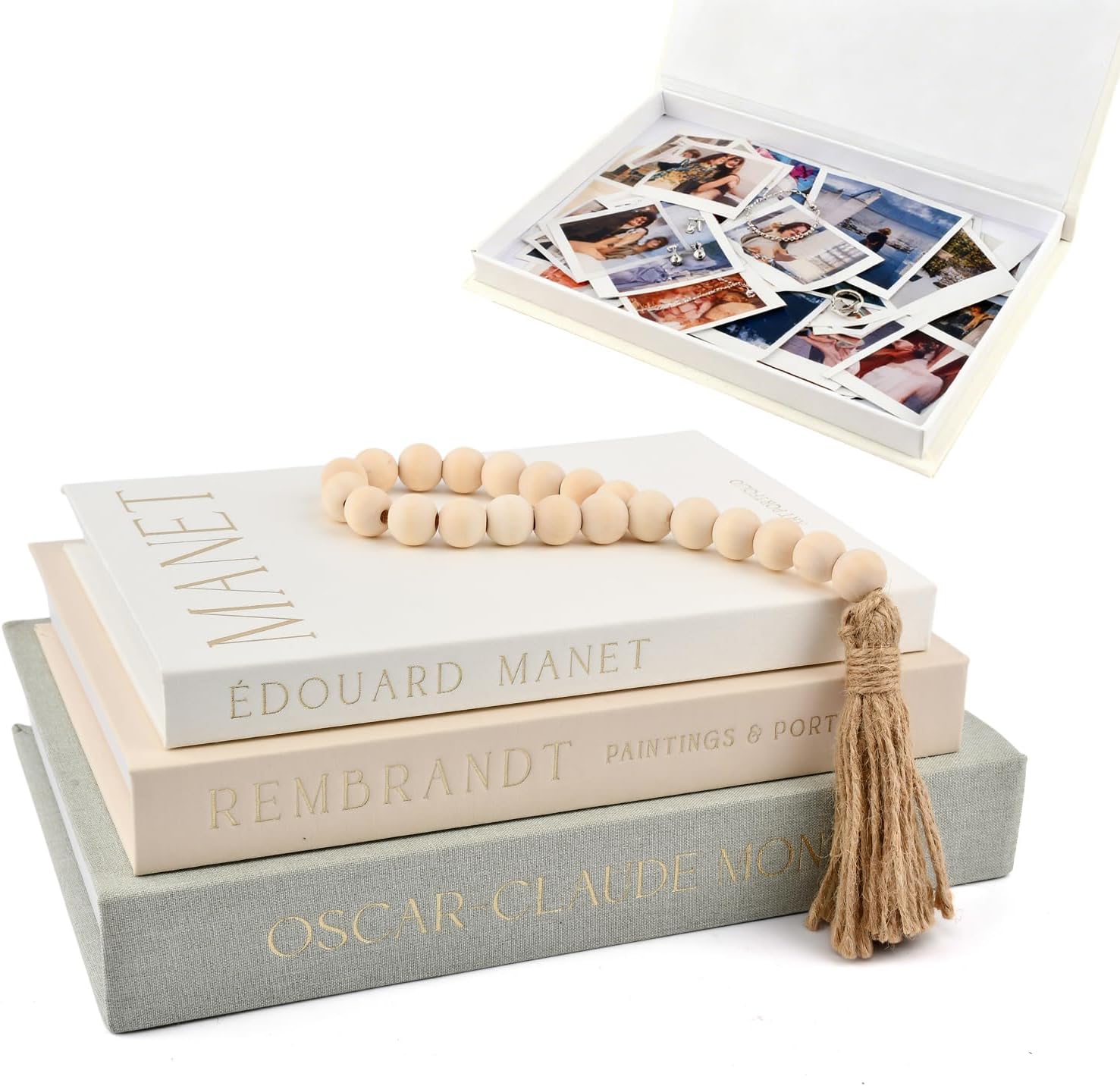 Linen Faux Book Decor Storage Boxes / Set of 3