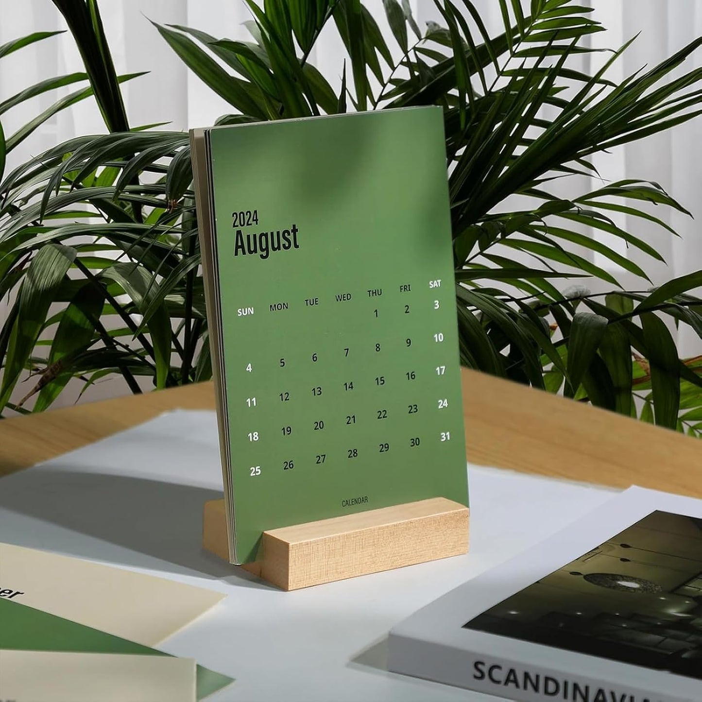 Wood Stand for Monthly Desk Calendar / 3.5" Birch / Set of 2