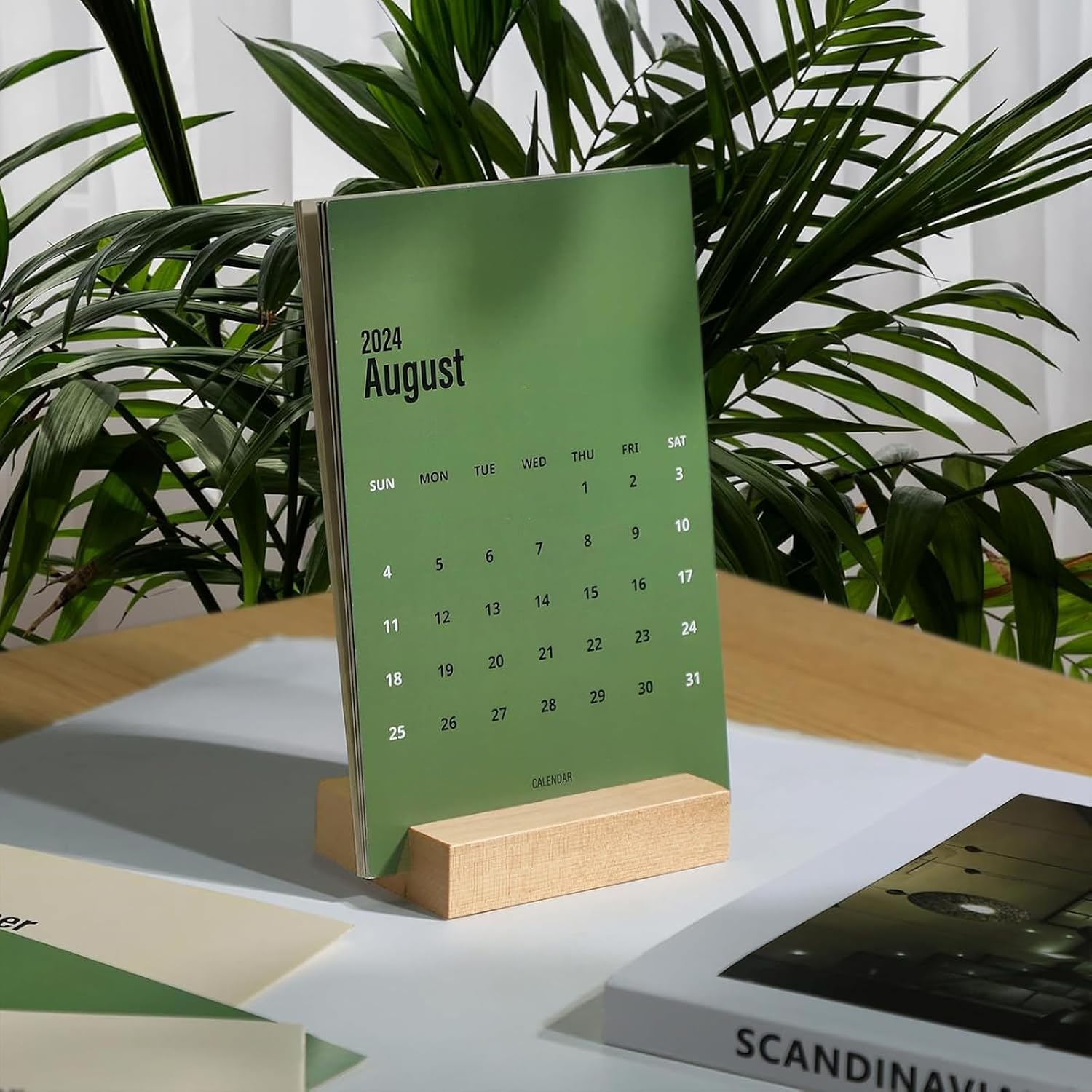 Wood Stand for Monthly Desk Calendar / 3.5" Birch / Set of 2