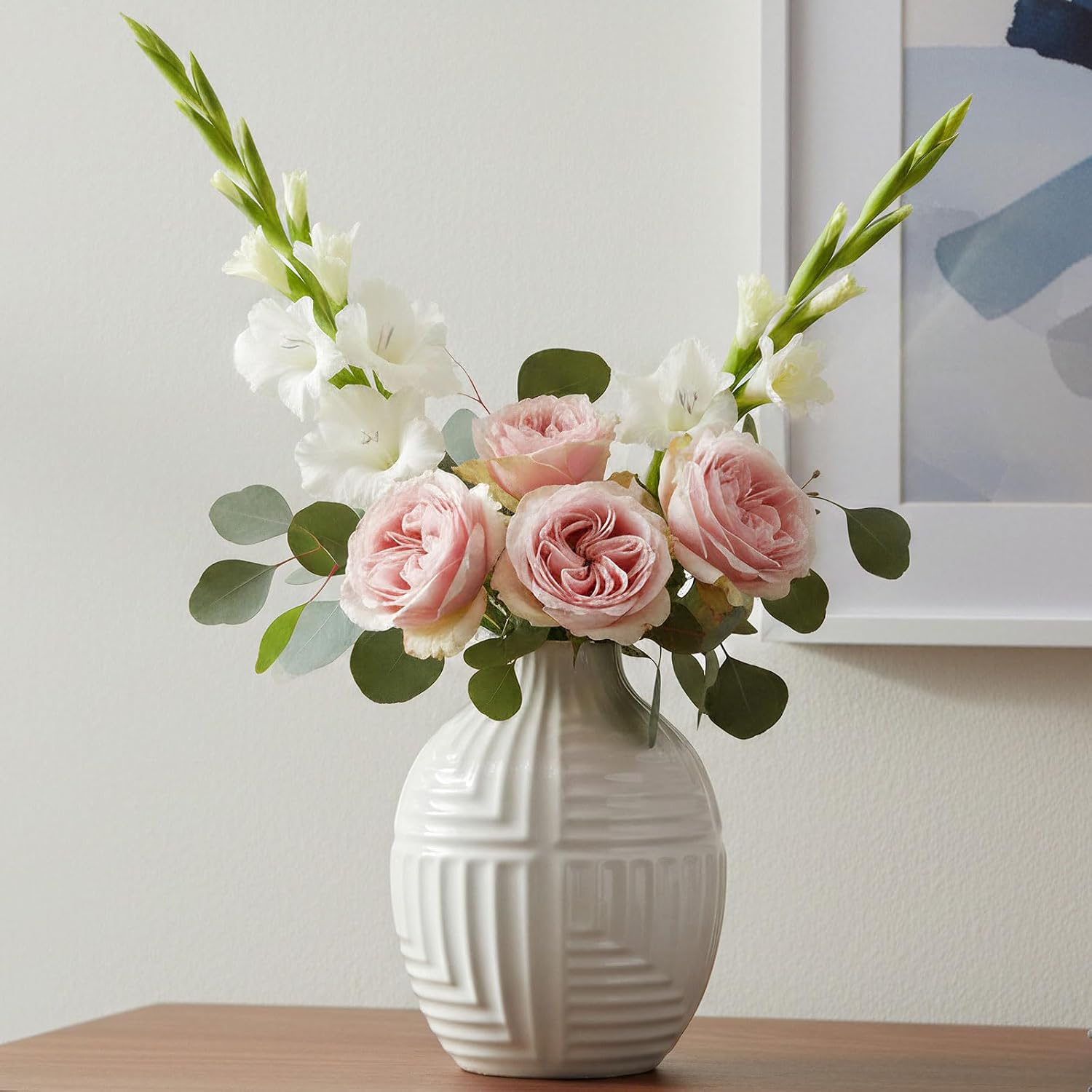 Hand-Glazed Ceramic Vase / White / 5.7''h