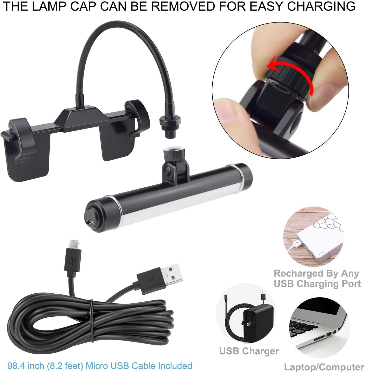 LUXSWAY Wireless Picture Frame Led Lighting,Rechargeable Art Display Lighting Clip on Pictures,Over Painting Lights