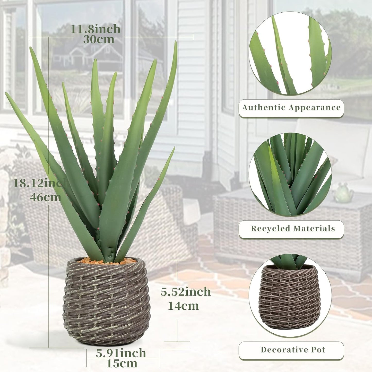 Large Faux Floor Plant / Brown / 1.5 Inch / Set of 18
