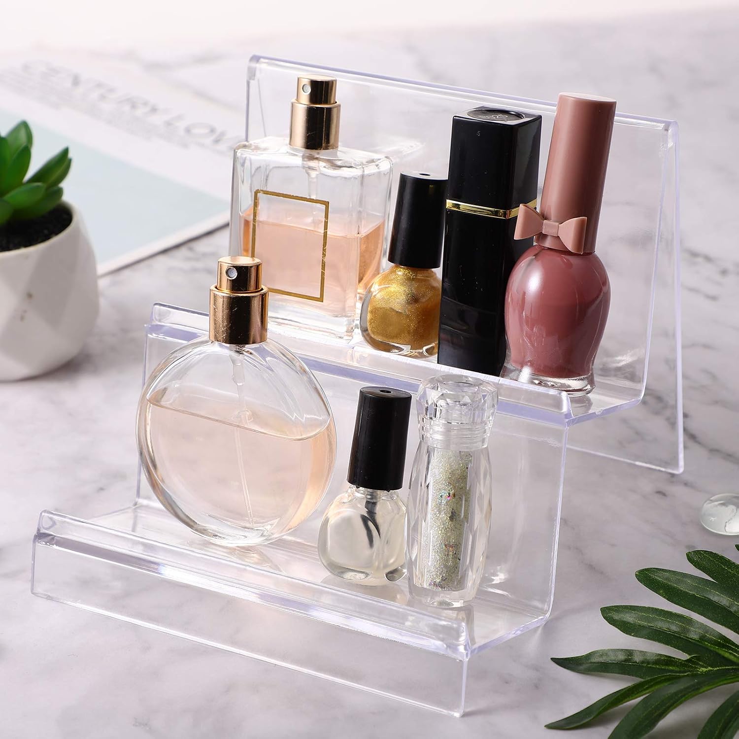Acrylic Purse Display Stand Holder Wallet Stand Handbag Purse Display Stand Glasses / 2 Tier / Clear