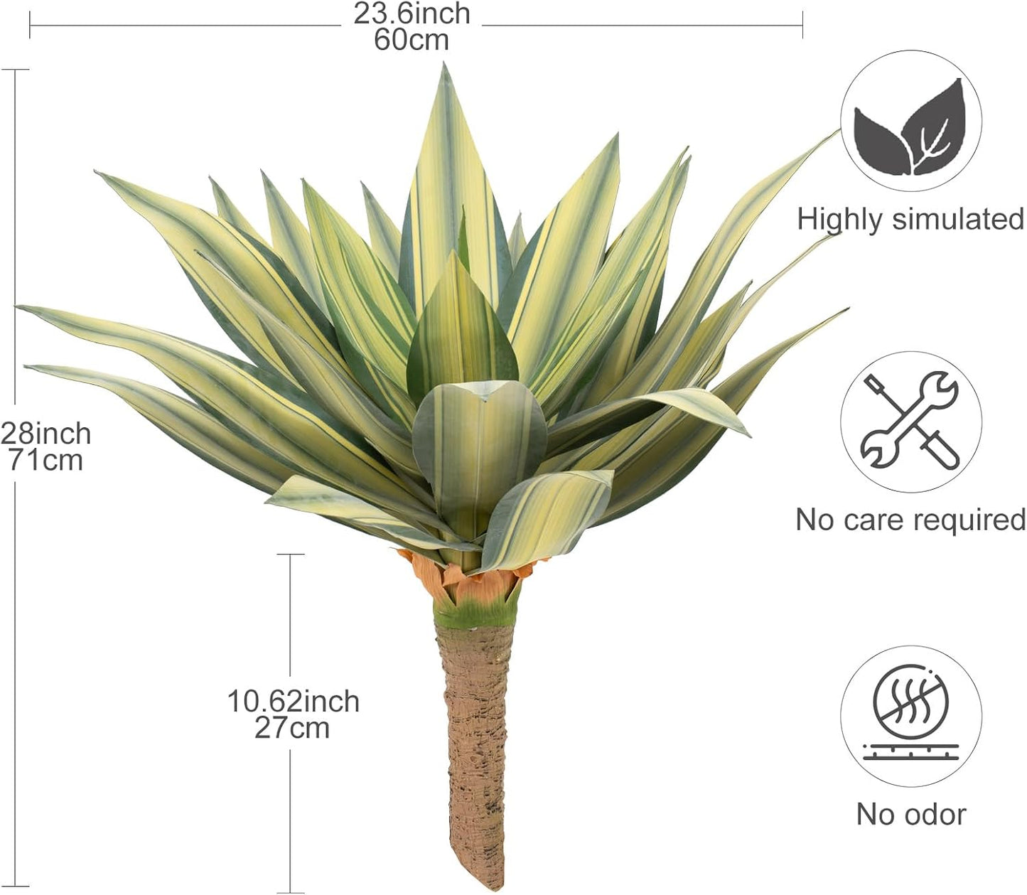 Artificial Plant Outdoor 28" Tall / Agave / Set of 28