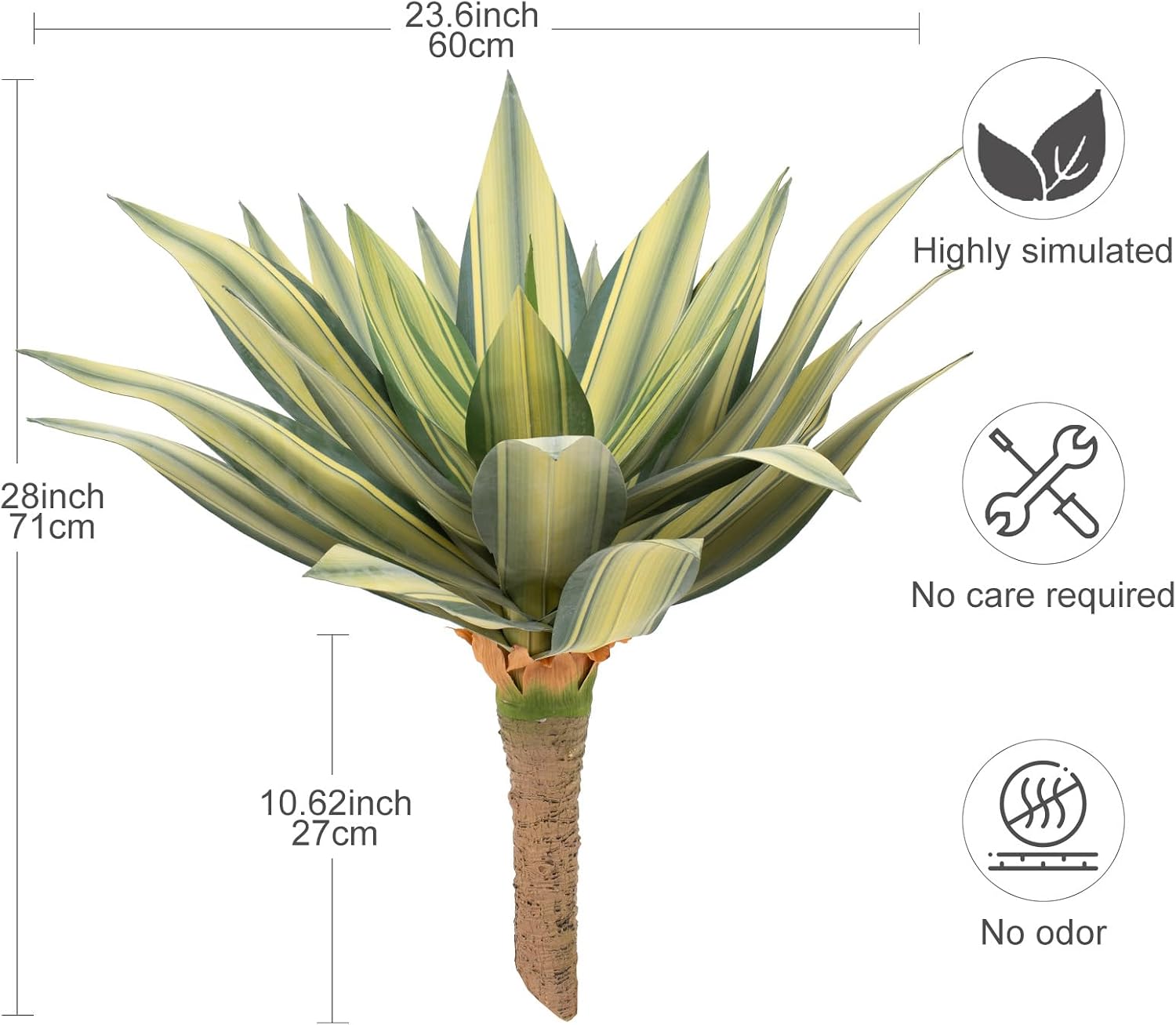 Artificial Plant Outdoor 28" Tall / Agave / Set of 28
