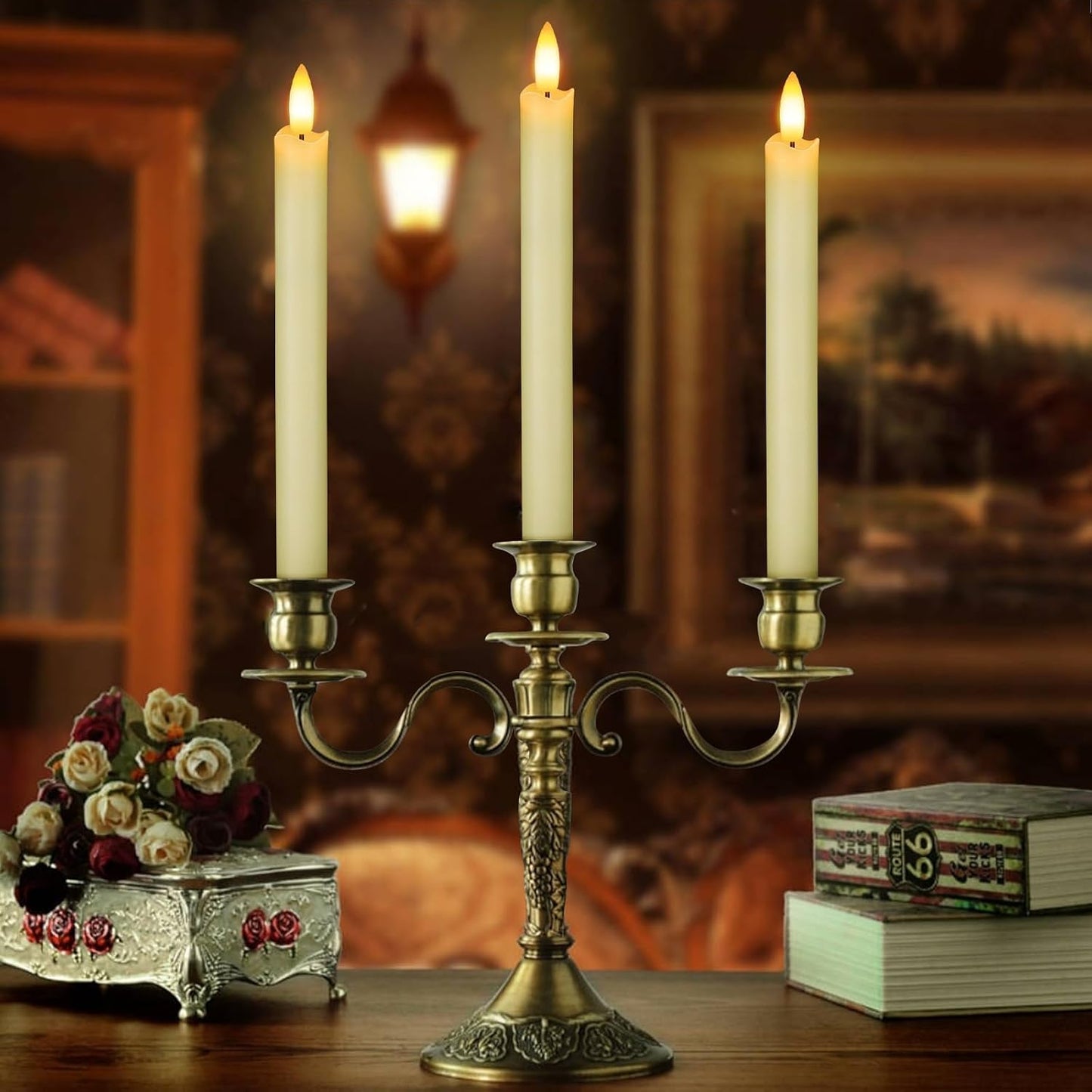 OCATO Flameless Candles with Remote Battery Operated Window Candles 8 Pack | 9.6" Real Wax LED Flickering Flameless